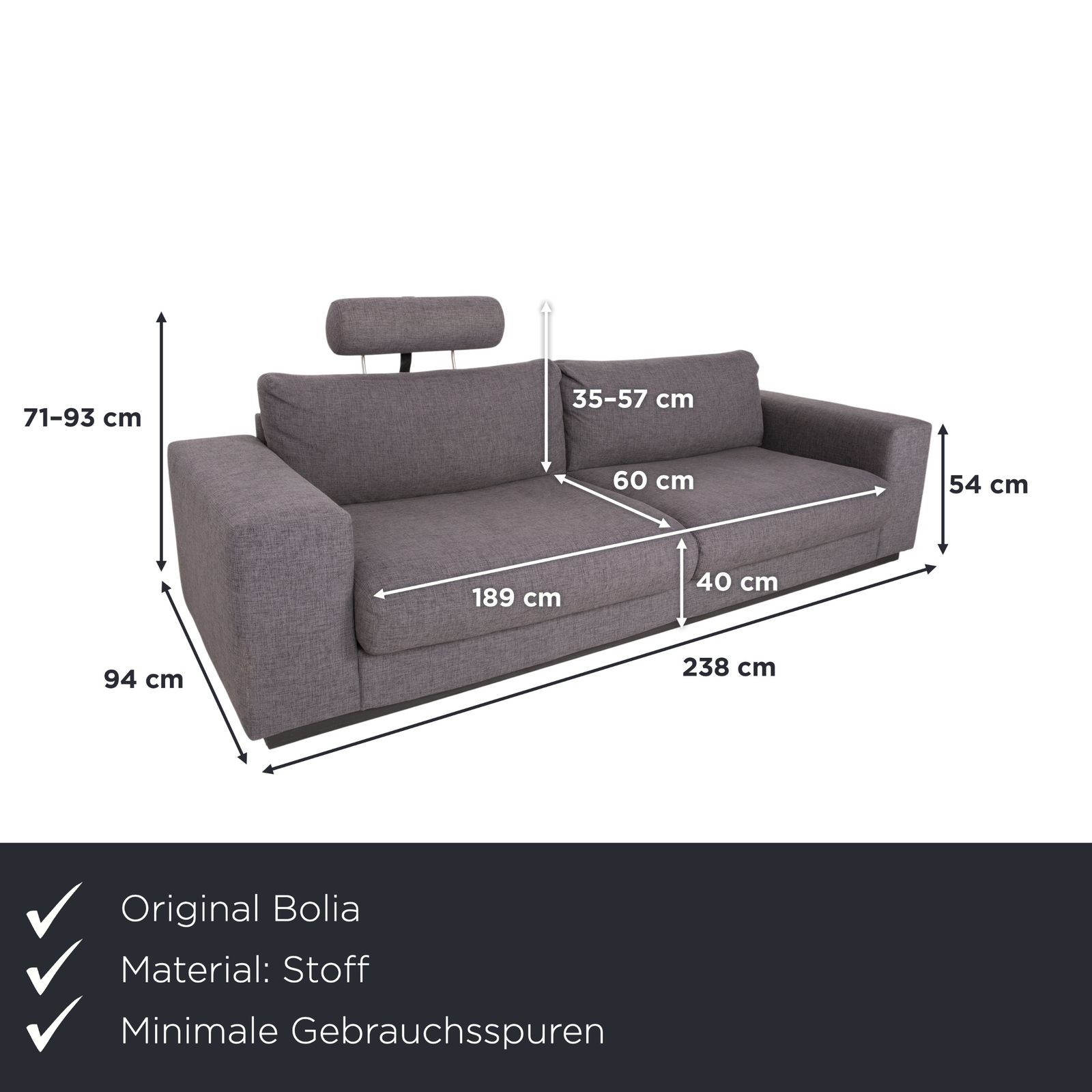 Canapé Bolia Sepia en tissu gris photo furniture