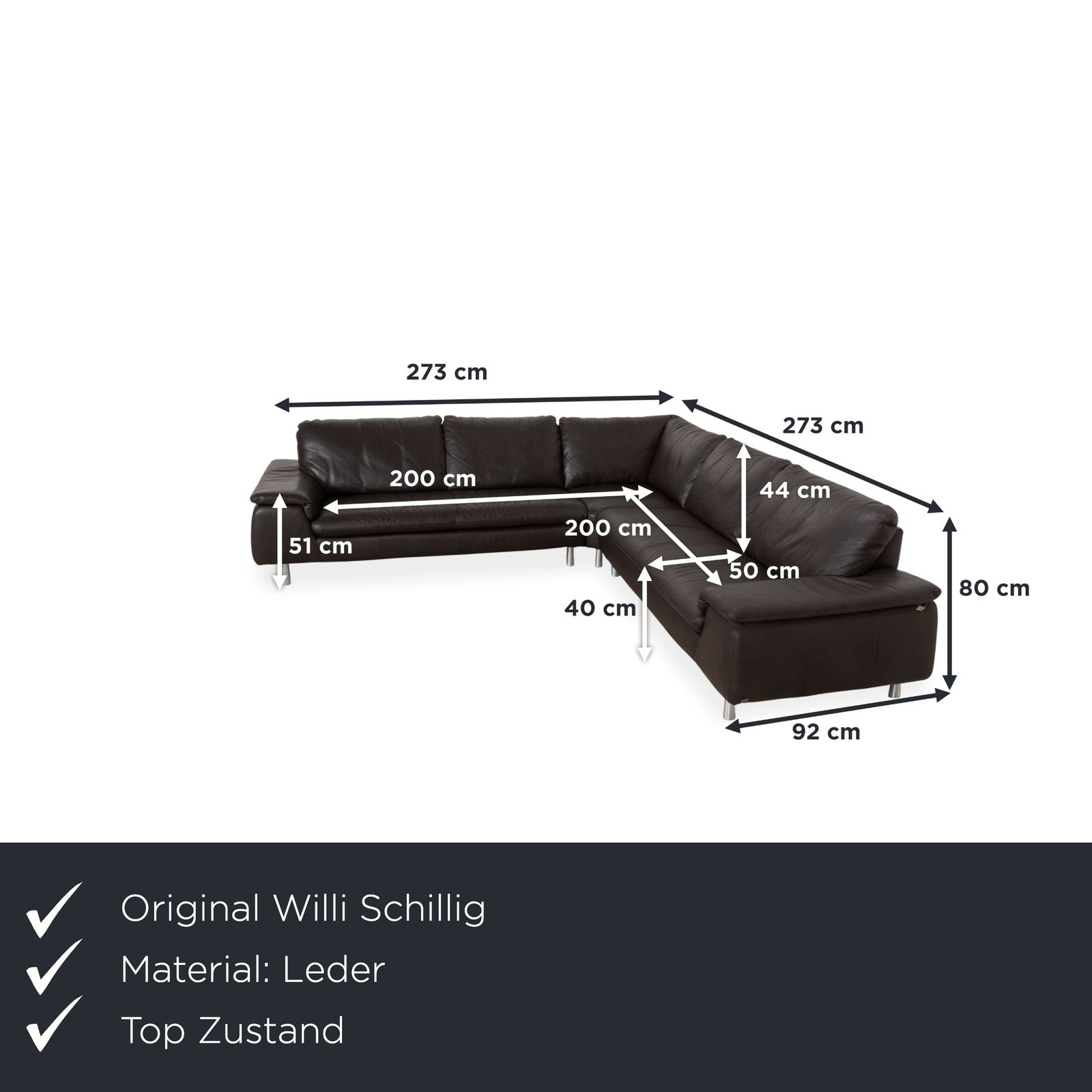 Canapé d'angle Willi Schillig en cuir marron photo furniture