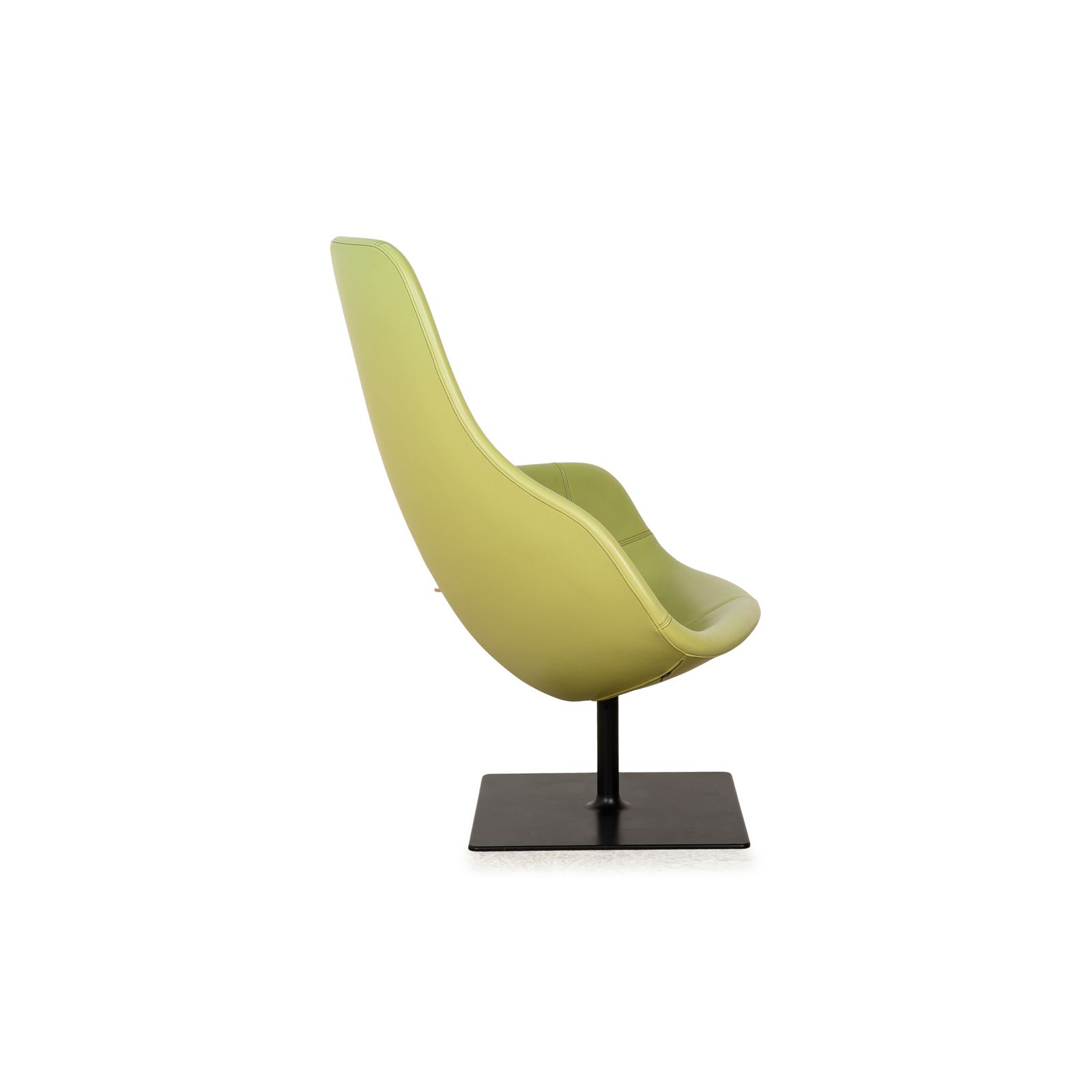 Moroso Fjord Leather Armchair Green Swivel Function photo vintage