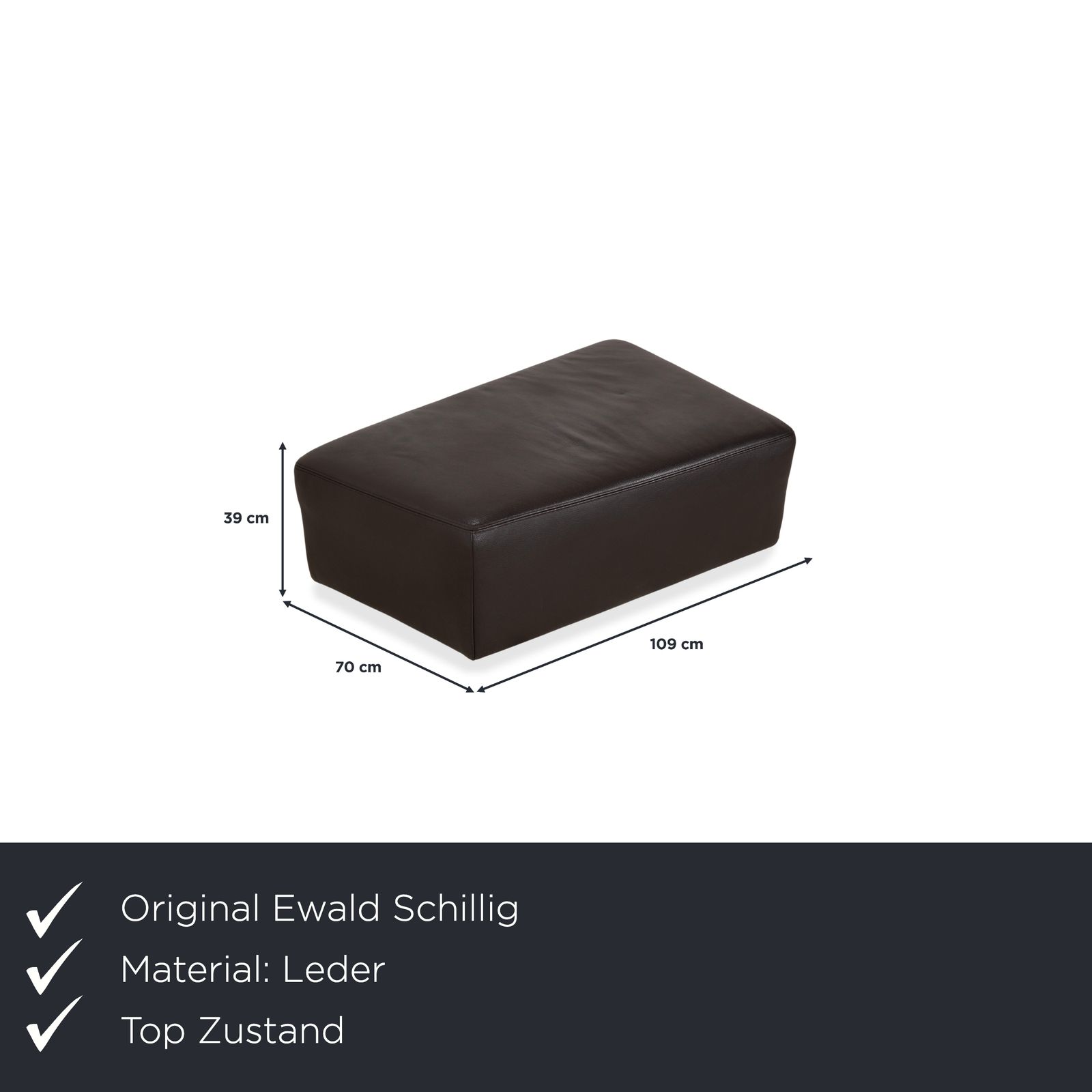 Pouf Ewald Schillig en cuir marron photo furniture