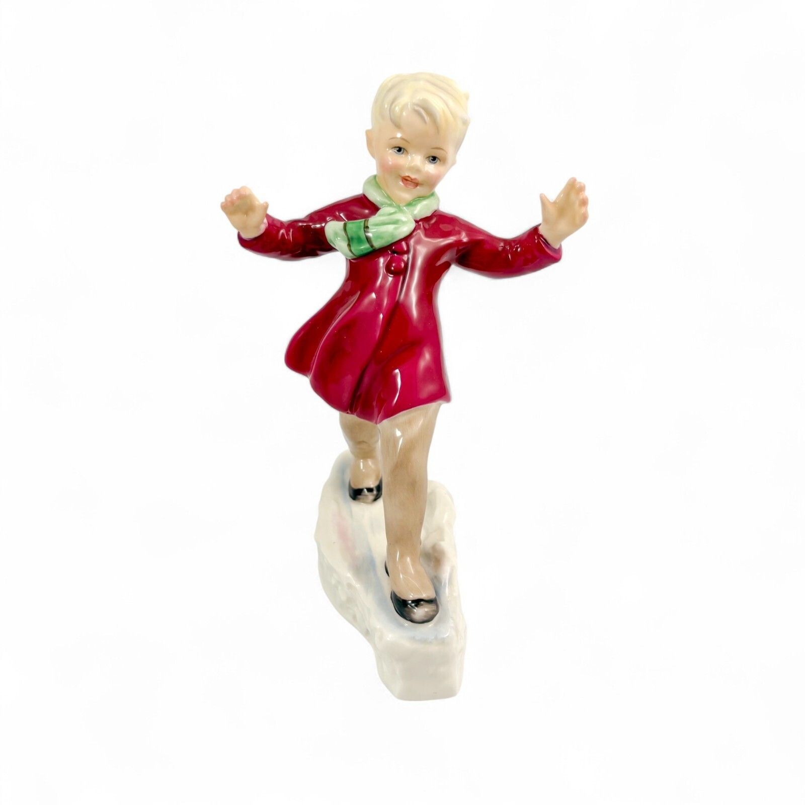 Royal Worcester Porcelain Ice Skating Child Figurine By F G Doughty Model 3452