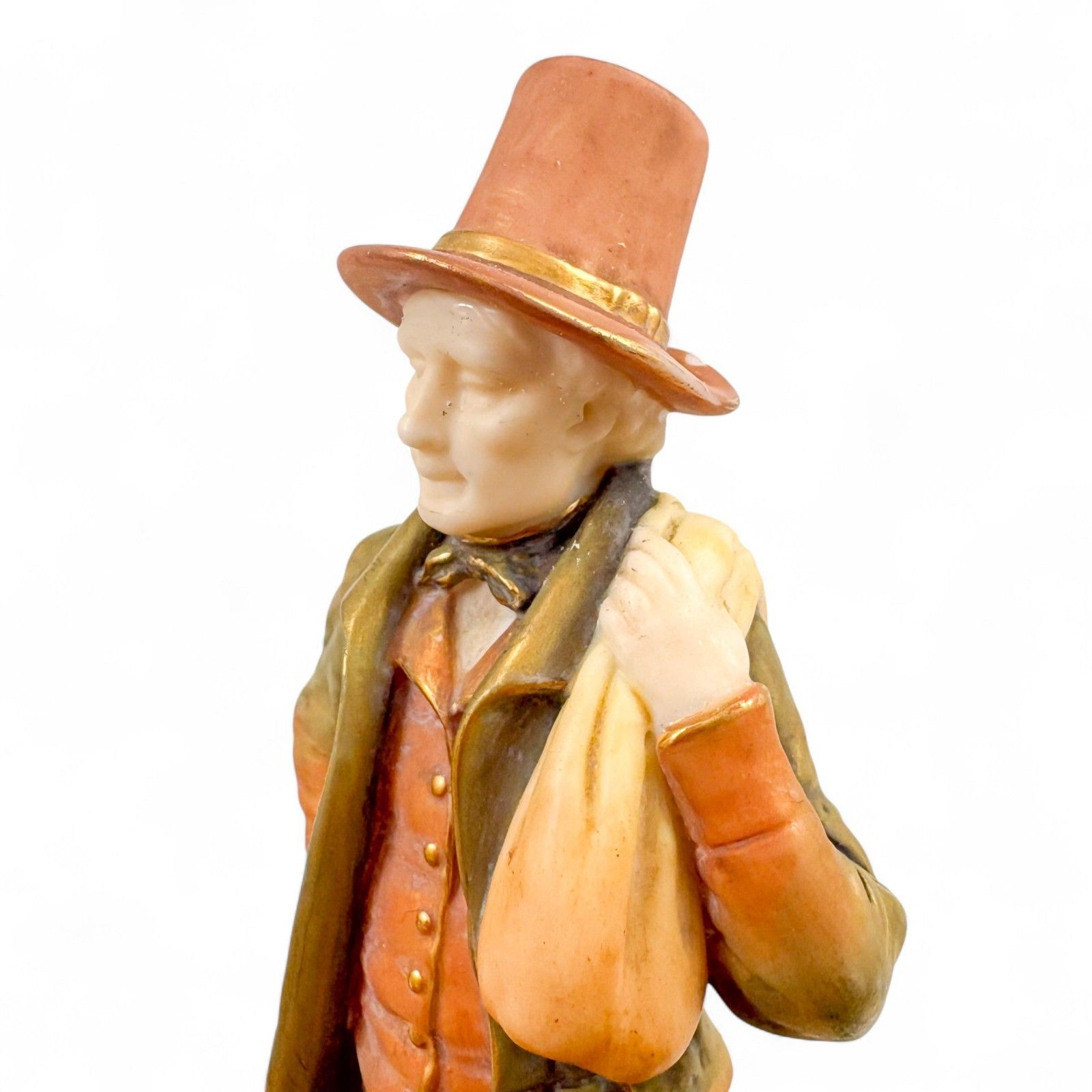 Victorian Royal Worcester Porcelain Country Gentleman Figure James Hadley 1896 photo vintage