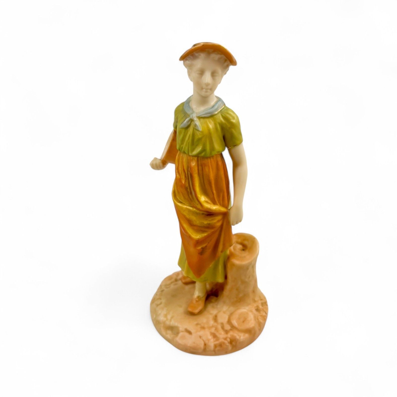 Victorian Royal Worcester Porcelain Figurine James Hadley, Rustic Girl, 1774 photo furniture