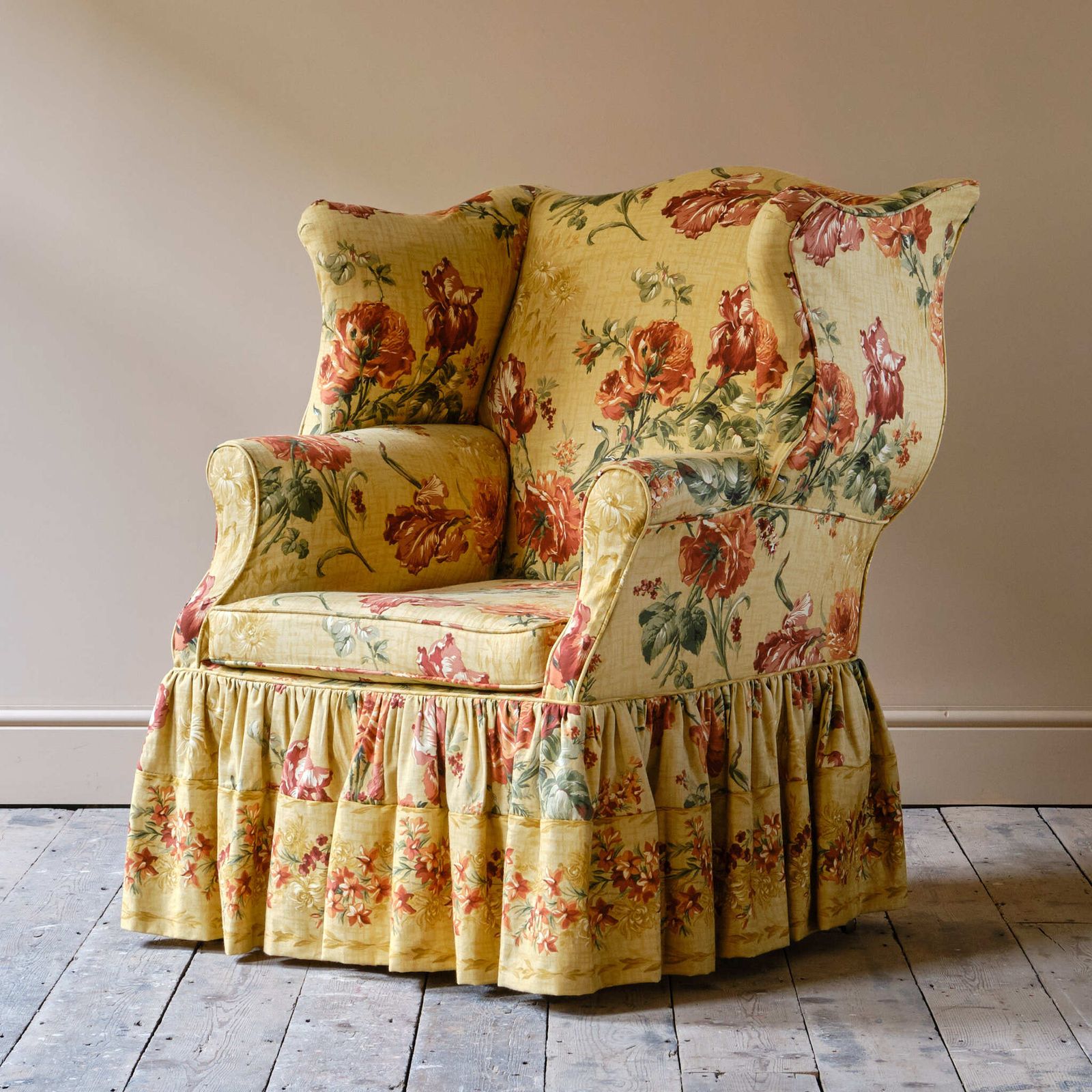 Huge George III Wingback Armchair photo vintage
