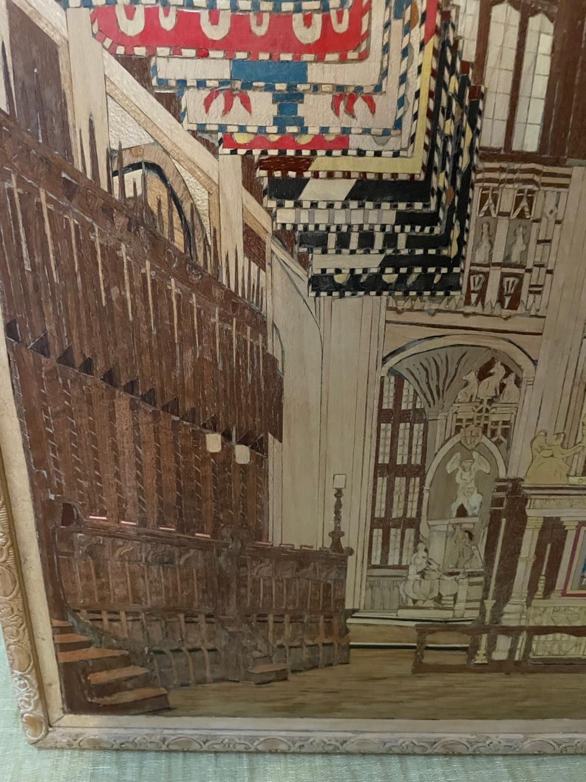 Exquisite Marquetry Depiction Of Westminster Abbey photo buy