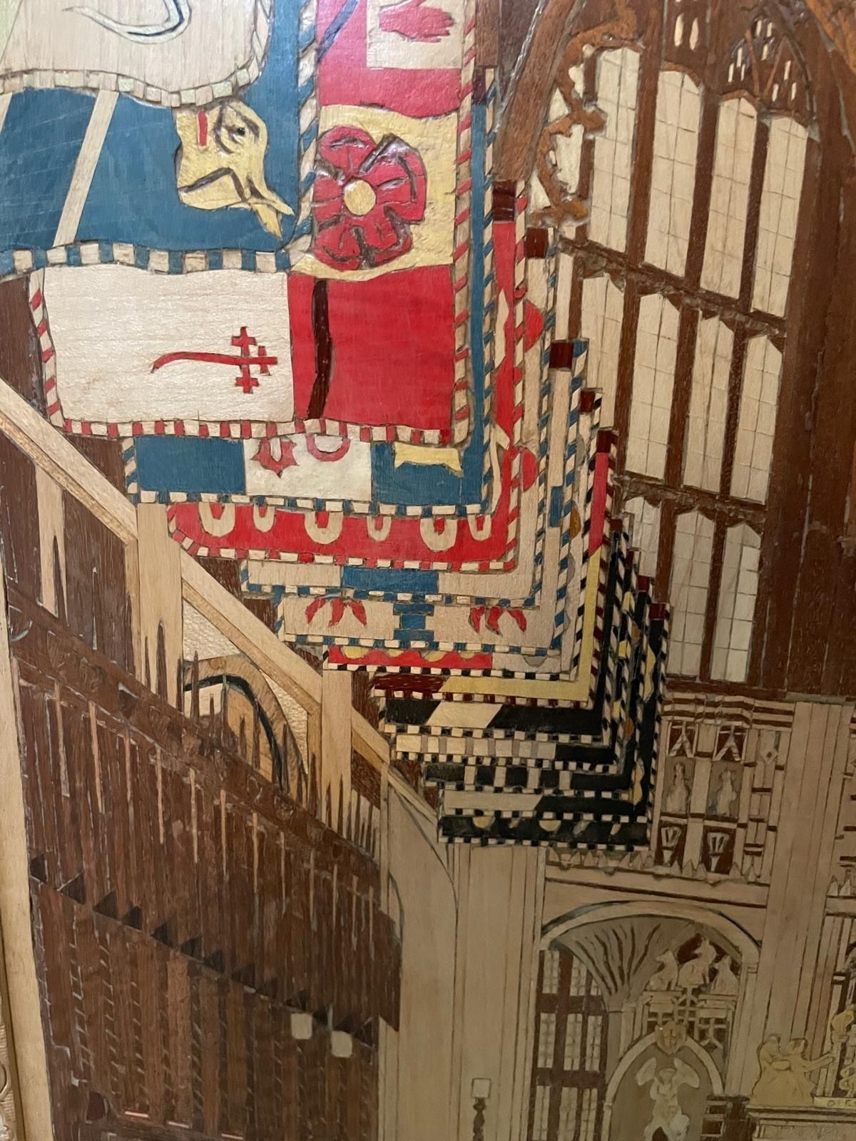 photo furniture Exquisite Marquetry Depiction Of Westminster Abbey