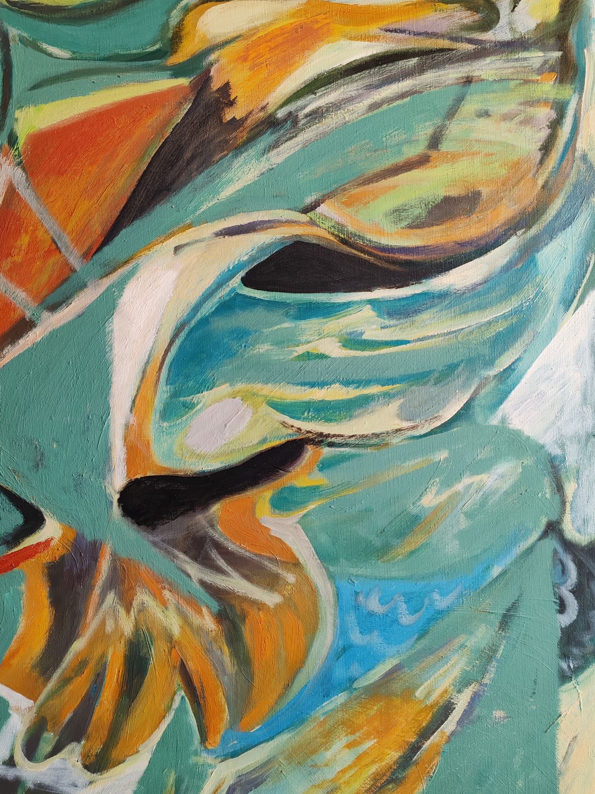 Louis Son (1921-1996) Swimming Pool, huile sur toile, titre au dos photo for sale