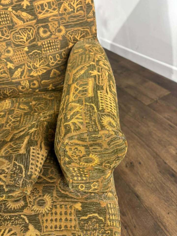 459.0 Antique Style Green Armchair, Late 20th Century photo