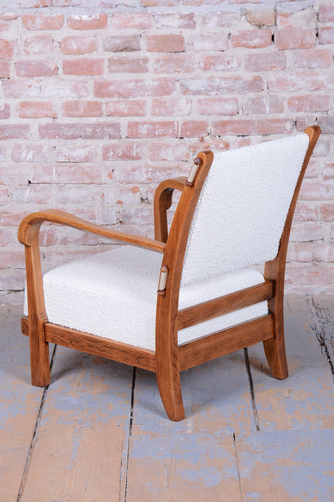 Restored Art Deco Seating Set, By Krásná Jizba, Oak, Reupholstered, Czech, 1930s photo buy