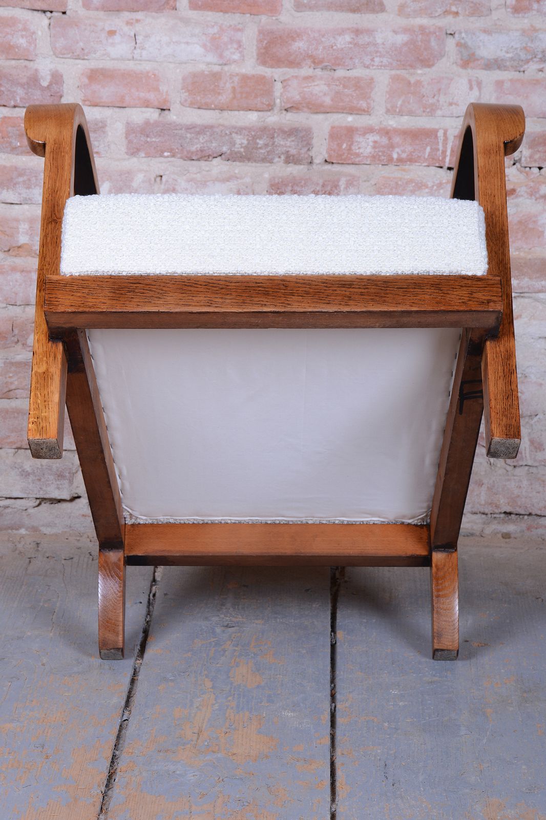 2150.0 Restored Art Deco Seating Set, By Krásná Jizba, Oak, Reupholstered, Czech, 1930s photo