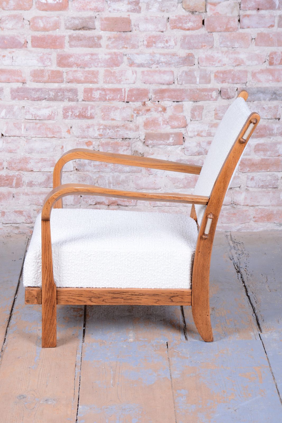 Pair Of Restored Art Deco Armchairs, By Krásná Jizba, Oak, Czech, 1930s photo for sale