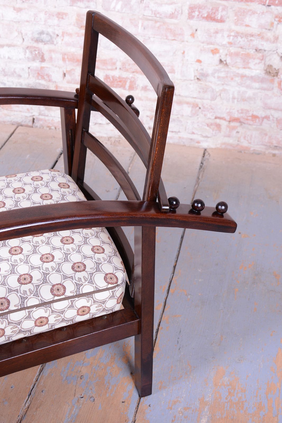 photo vintage Restored Art Deco Adjustable Armchair, By Thonet, Beech, Polished, Czech, 1920s