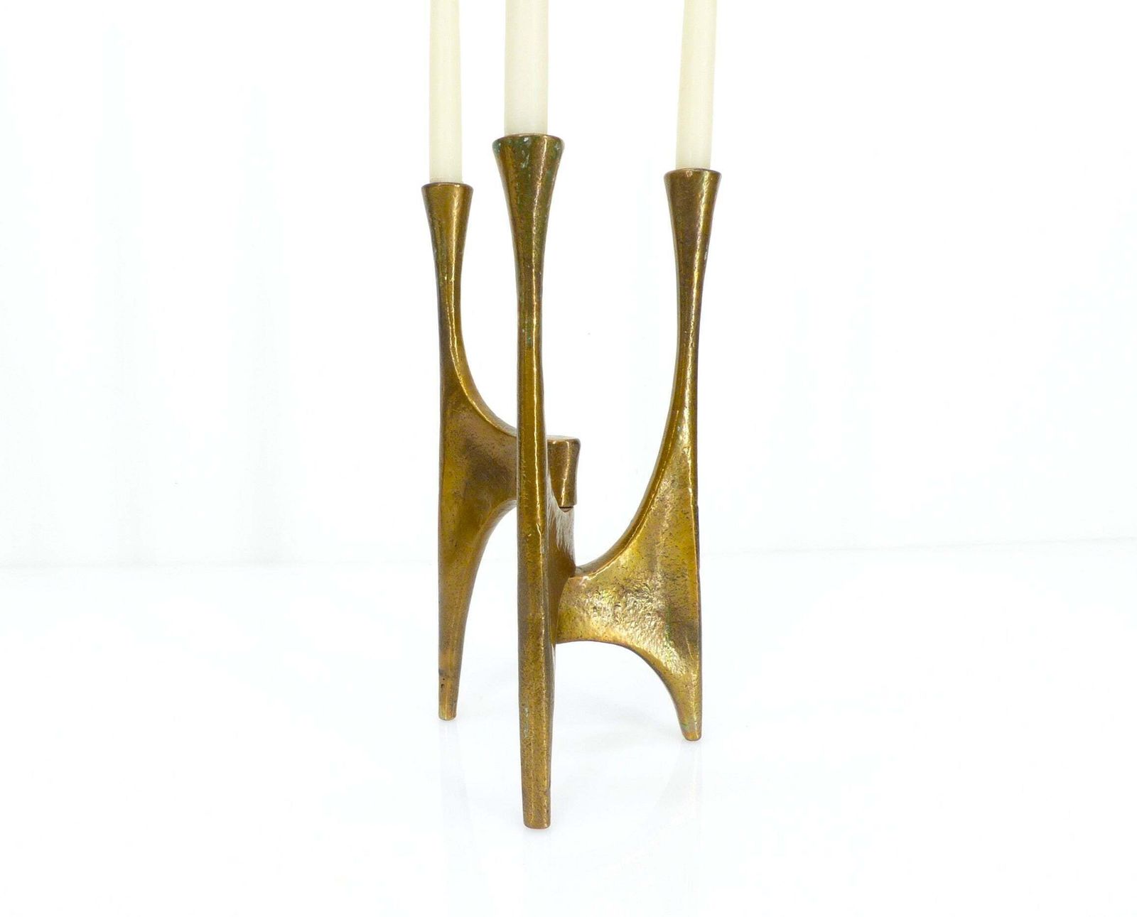 Brutalist Tripod Chandelier In Bronze, Michael Harjes, Germany, Circa 1960 photo furniture