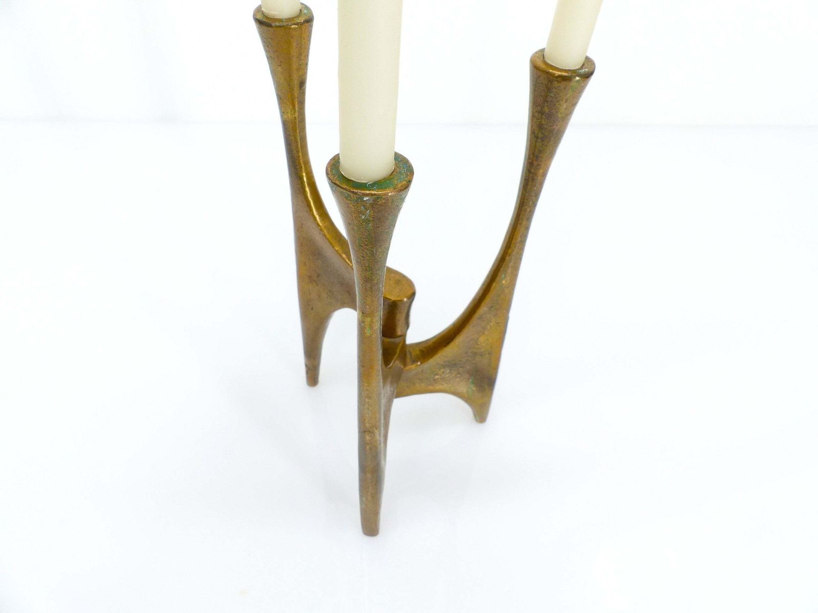 Brutalist Tripod Chandelier In Bronze, Michael Harjes, Germany, Circa 1960 photo 750.0