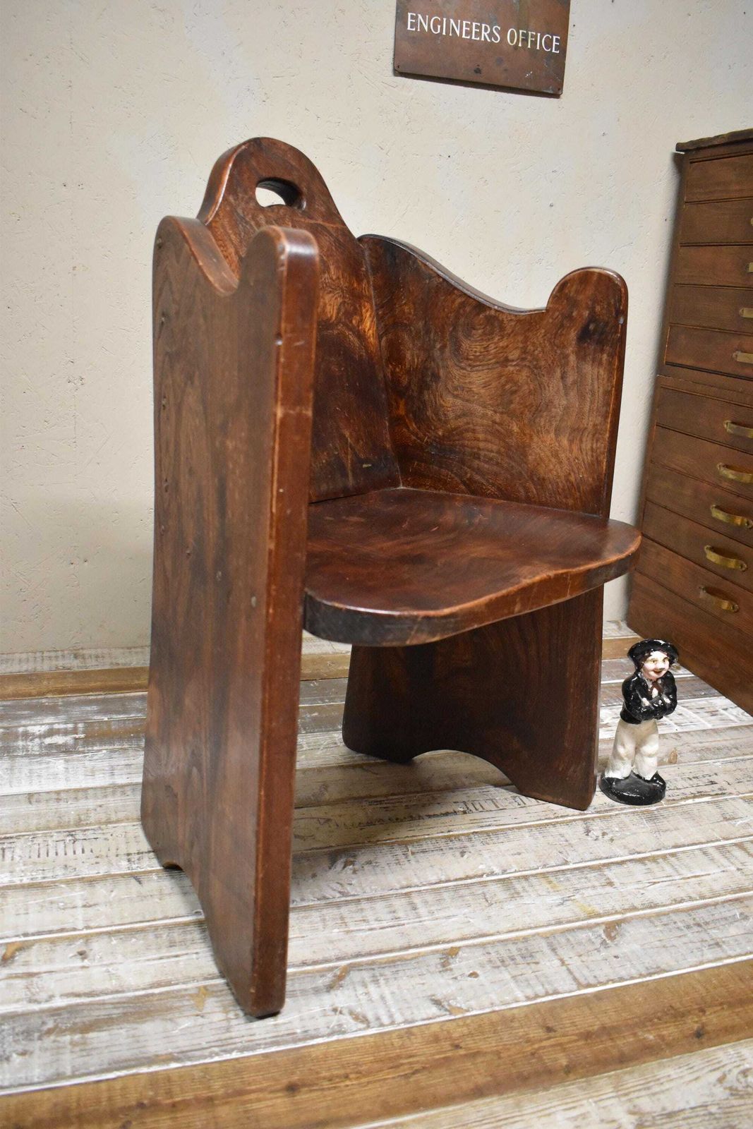 Antique Arts & Crafts Elm Hall Chair   Pew photo Furniture