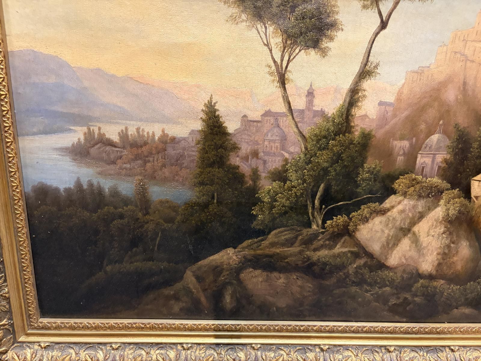 19th Century Italian Oil On Canvas Landscape photo Art
