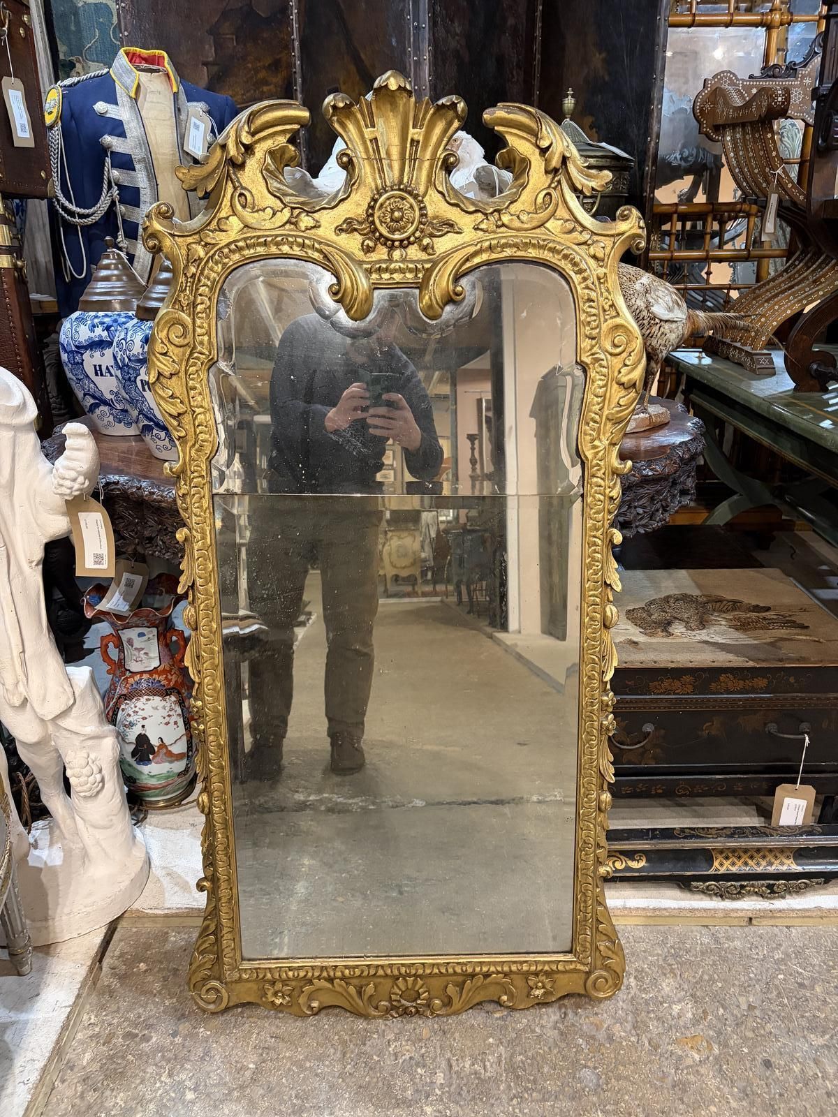 English Georgian Carved Gilt Wall Mirror photo vinterior