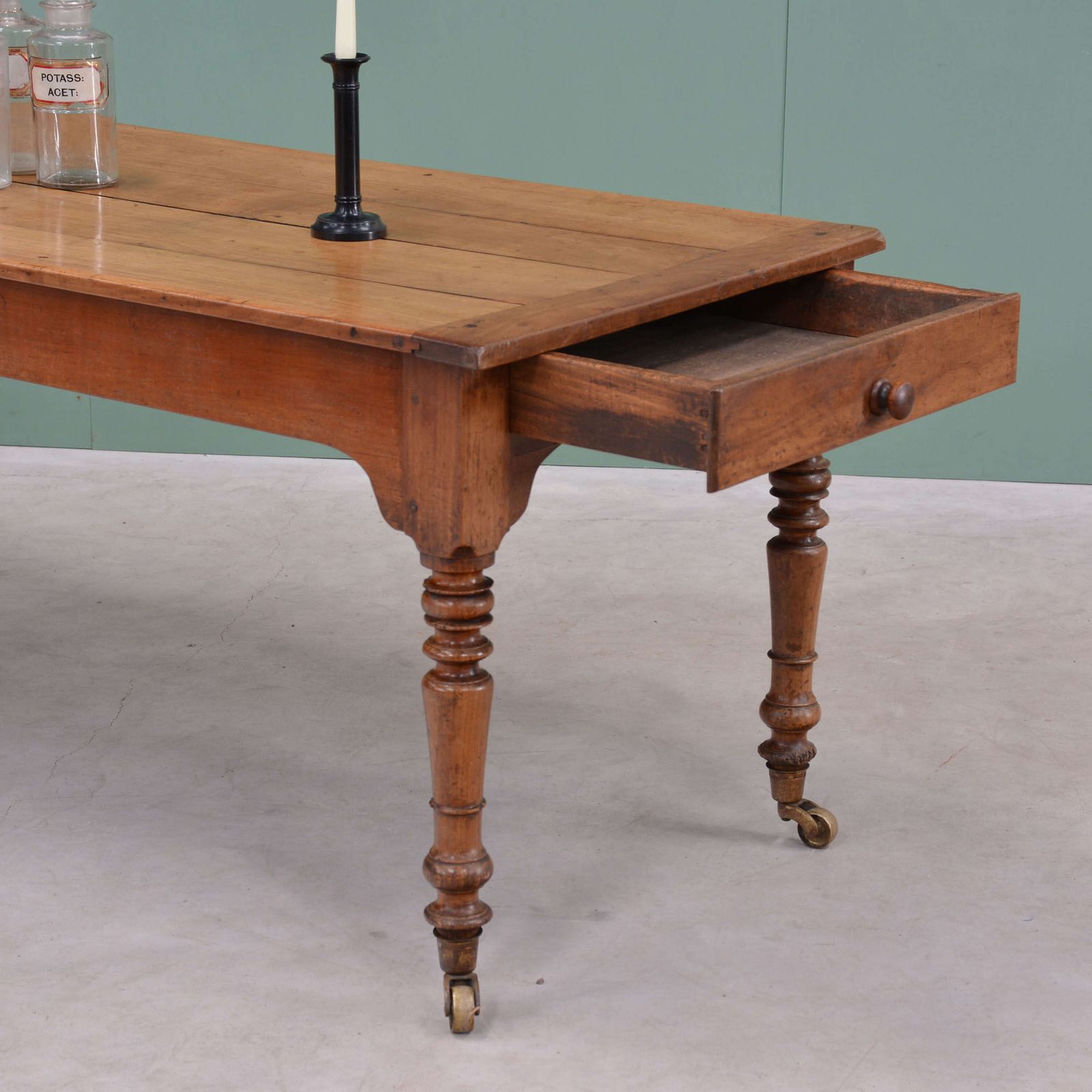 19th Century French Fruitwood Farmhouse Table photo for sale