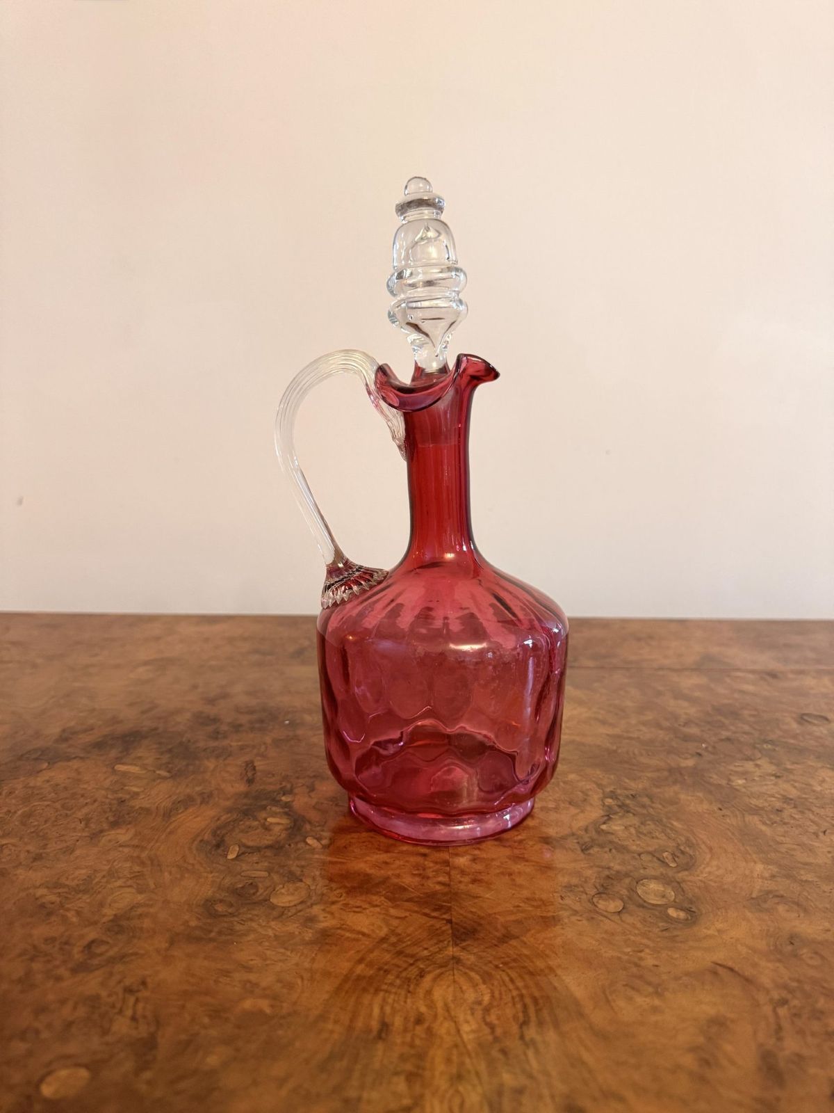 Pretty Victorian Cranberry Glass Decanter photo Home Decor