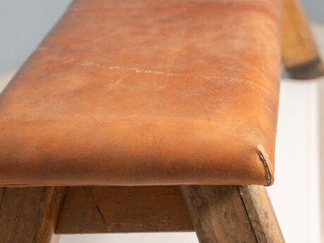 photo for sale European Vintage Leather Gym Bench Or Table, 1950s