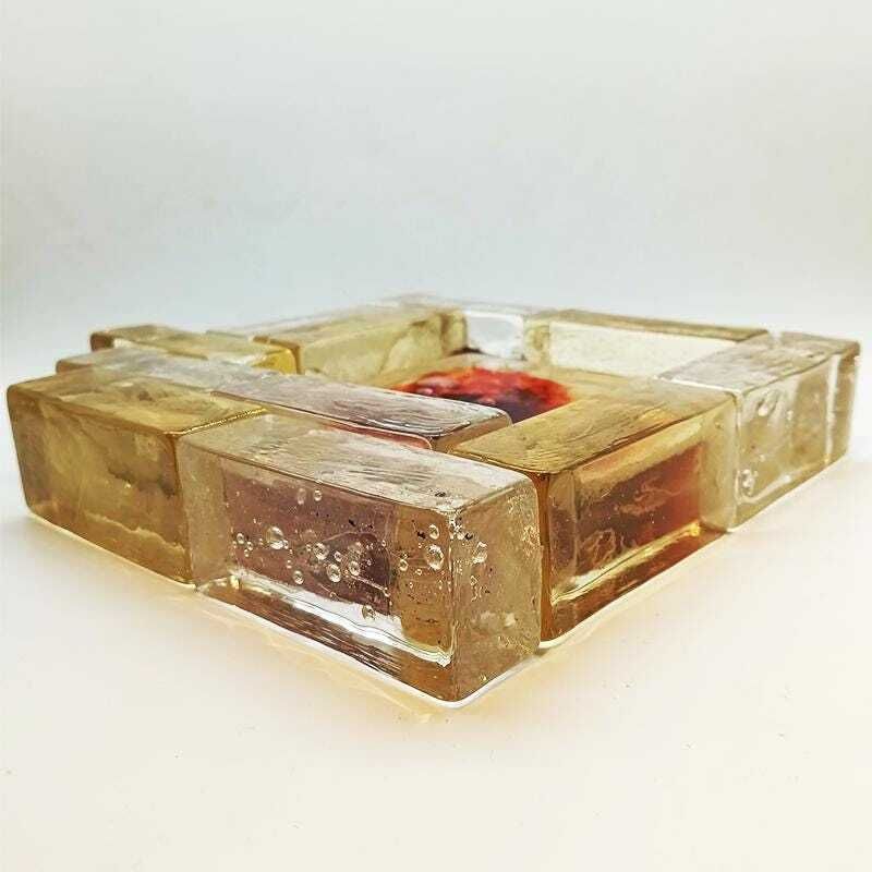1950s Rare Big Ashtray / Sculpture In Hand Blown Artistic Murano Glass Attributed To Toni Zuccheri. photo vinterior