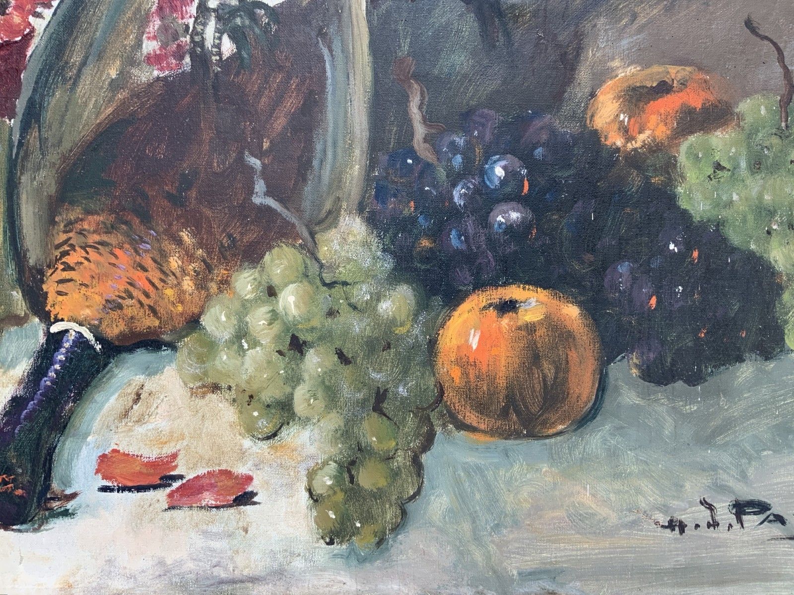 Still Life With Game Large Impressionist Oil Painting By Henri Joseph Pauwels photo vintage