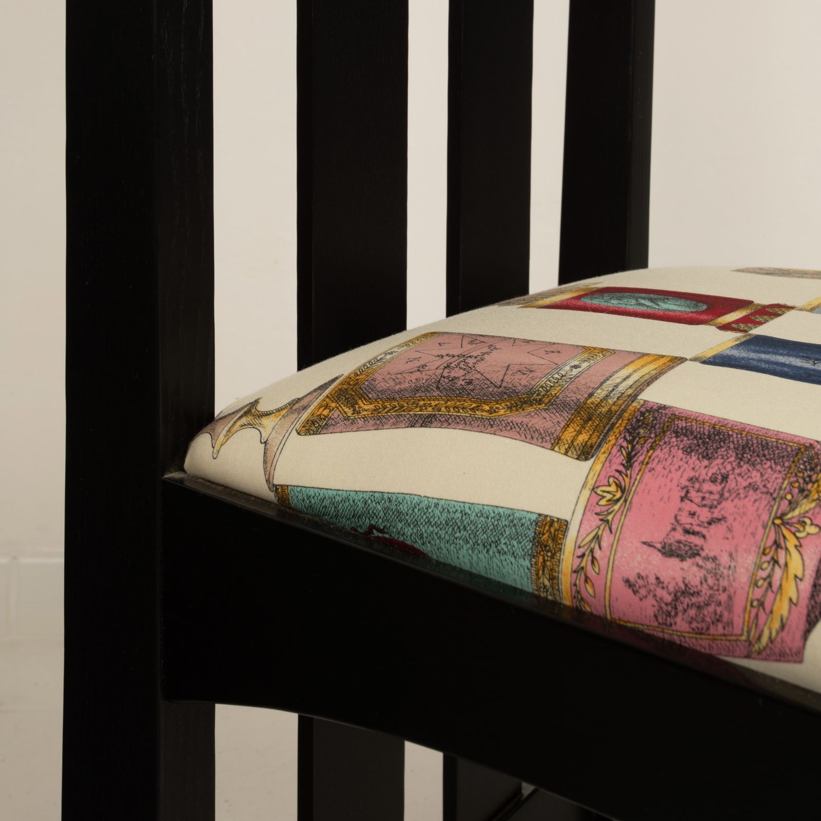 photo furniture High Ingram Chair By Charles R. Mackintosh For Alivar With Fornasetti Fabric