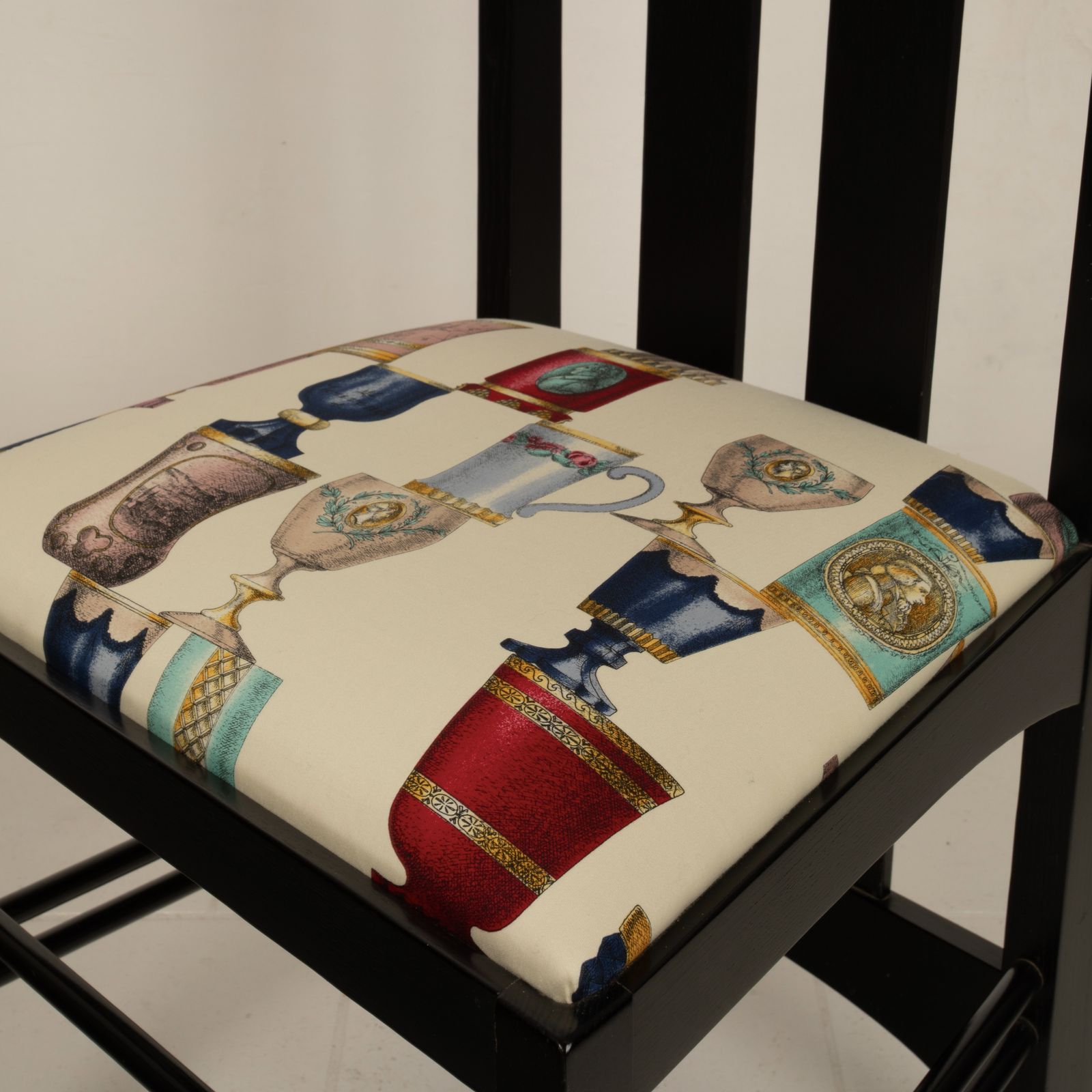 Furniture High Ingram Chair By Charles R. Mackintosh For Alivar With Fornasetti Fabric photo