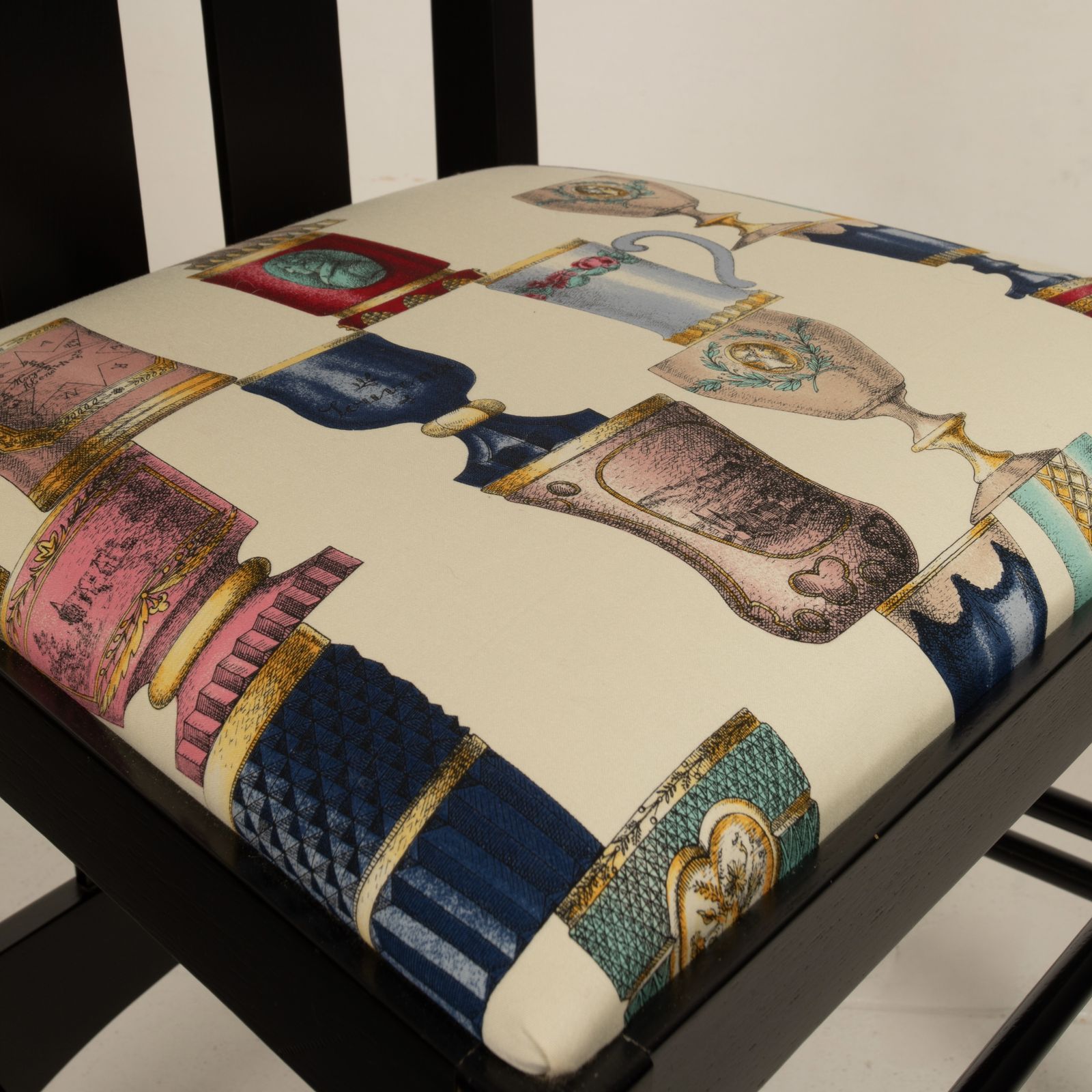 photo buy High Ingram Chair By Charles R. Mackintosh For Alivar With Fornasetti Fabric