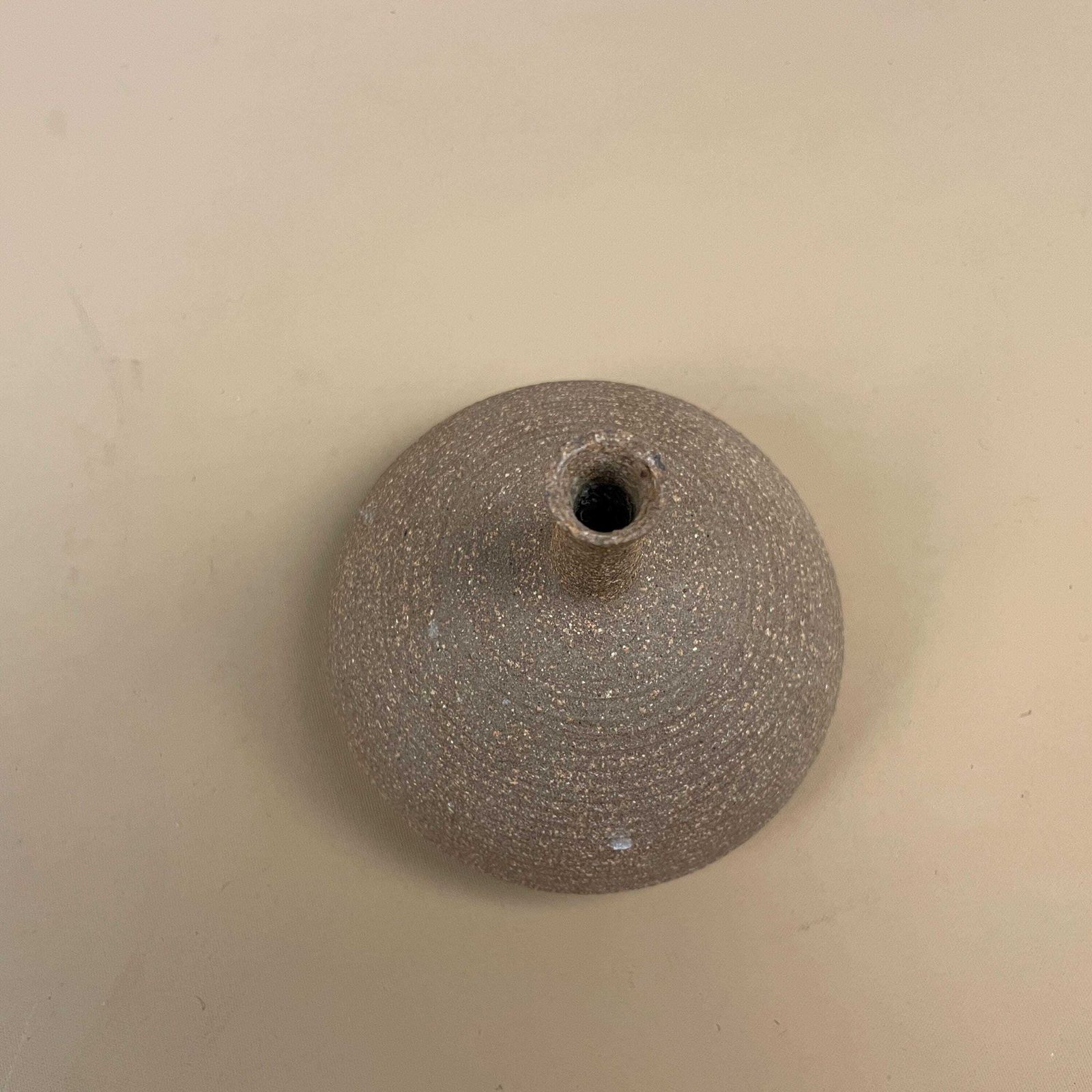 Studio Pottery Brown Vase Mid Century Handmade Stoneware Minimalist Thin Neck Modern Vintage Vessel Rustic Primitive photo buy