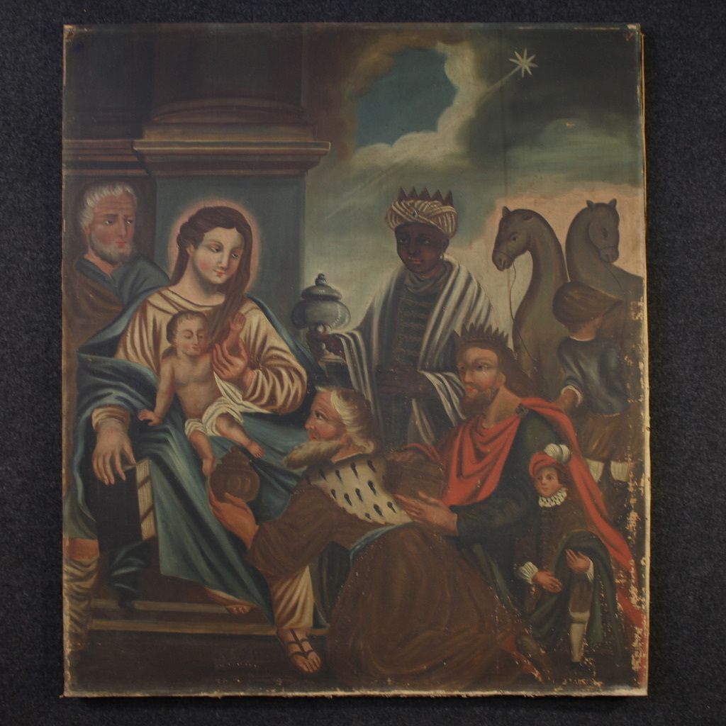 19th Century Spanish Painting Adoration Of The Magi photo furniture