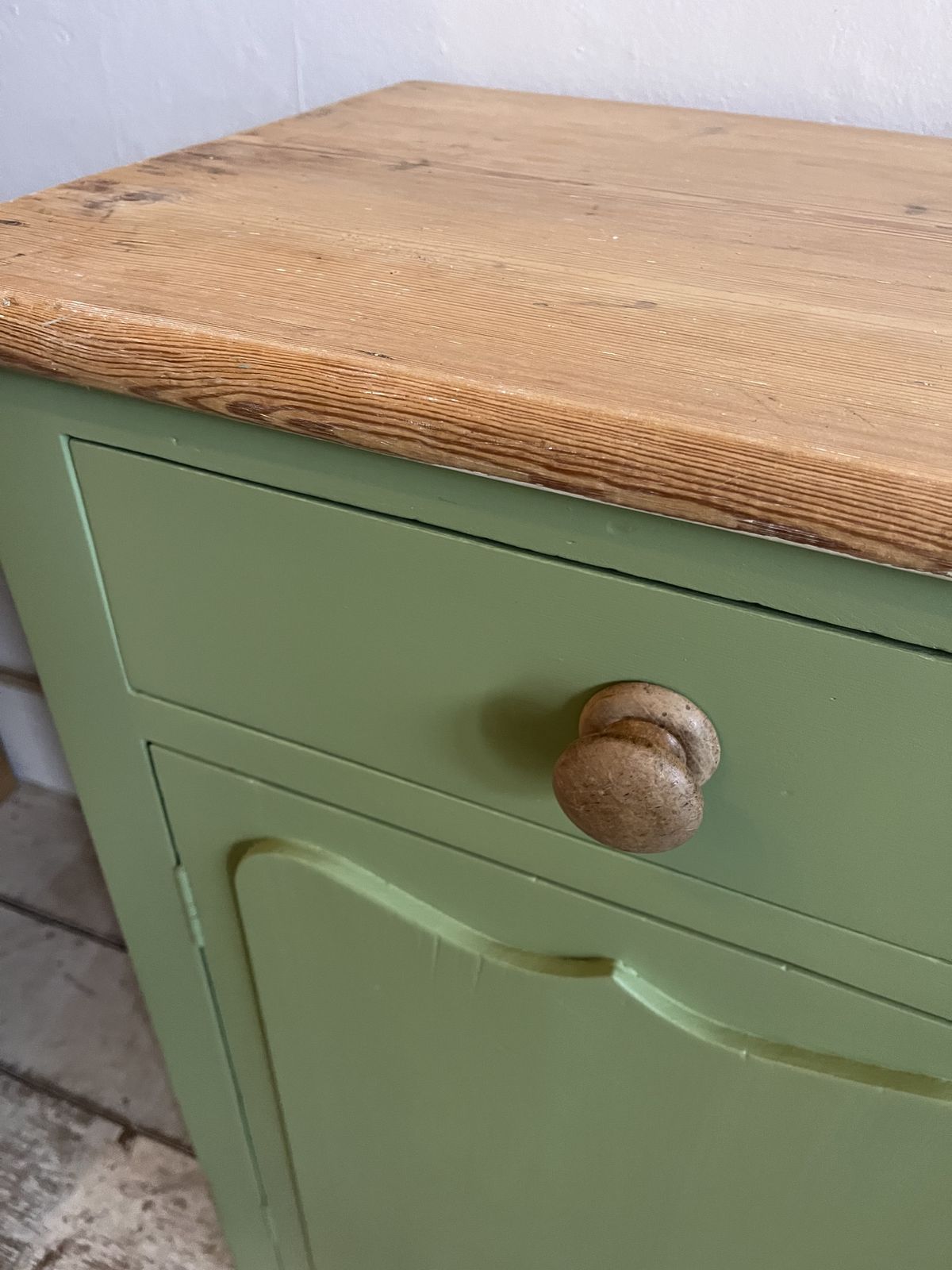 Green Painted Victorian Dresser Base/Sideboard photo for sale