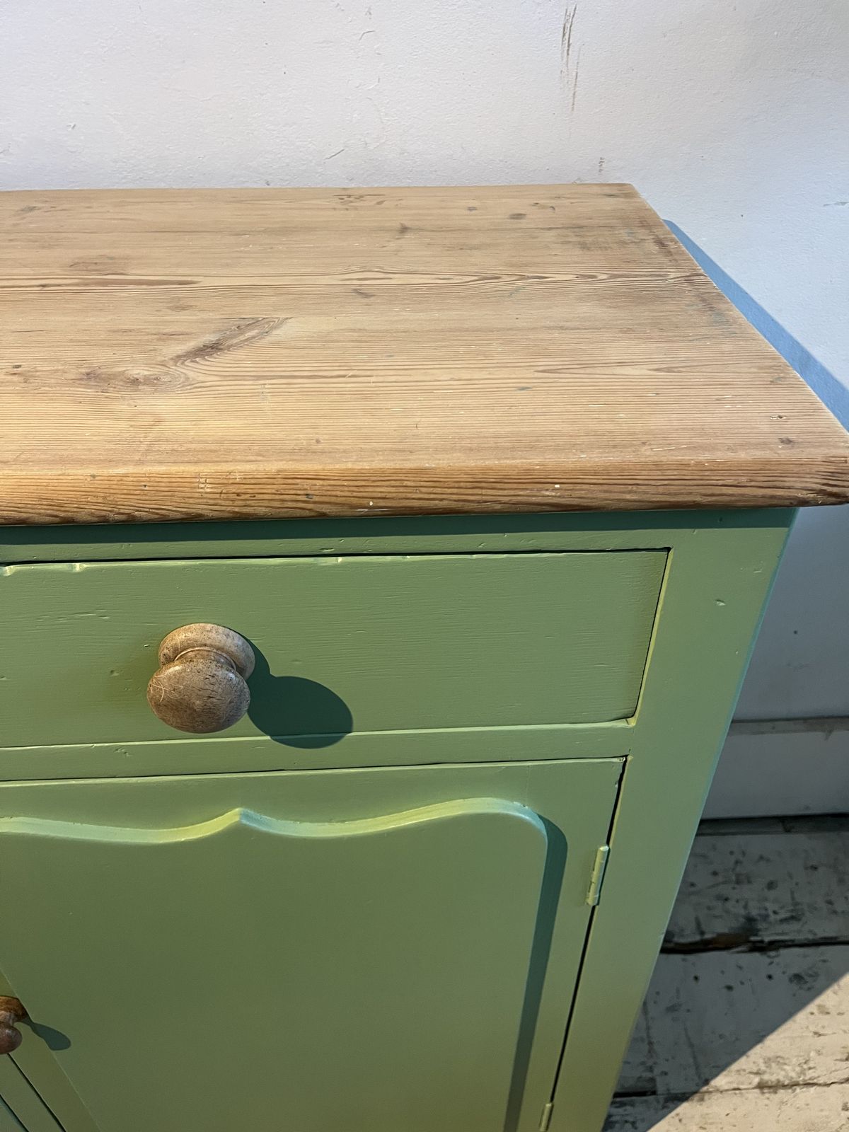 Green Painted Victorian Dresser Base/Sideboard photo vintage