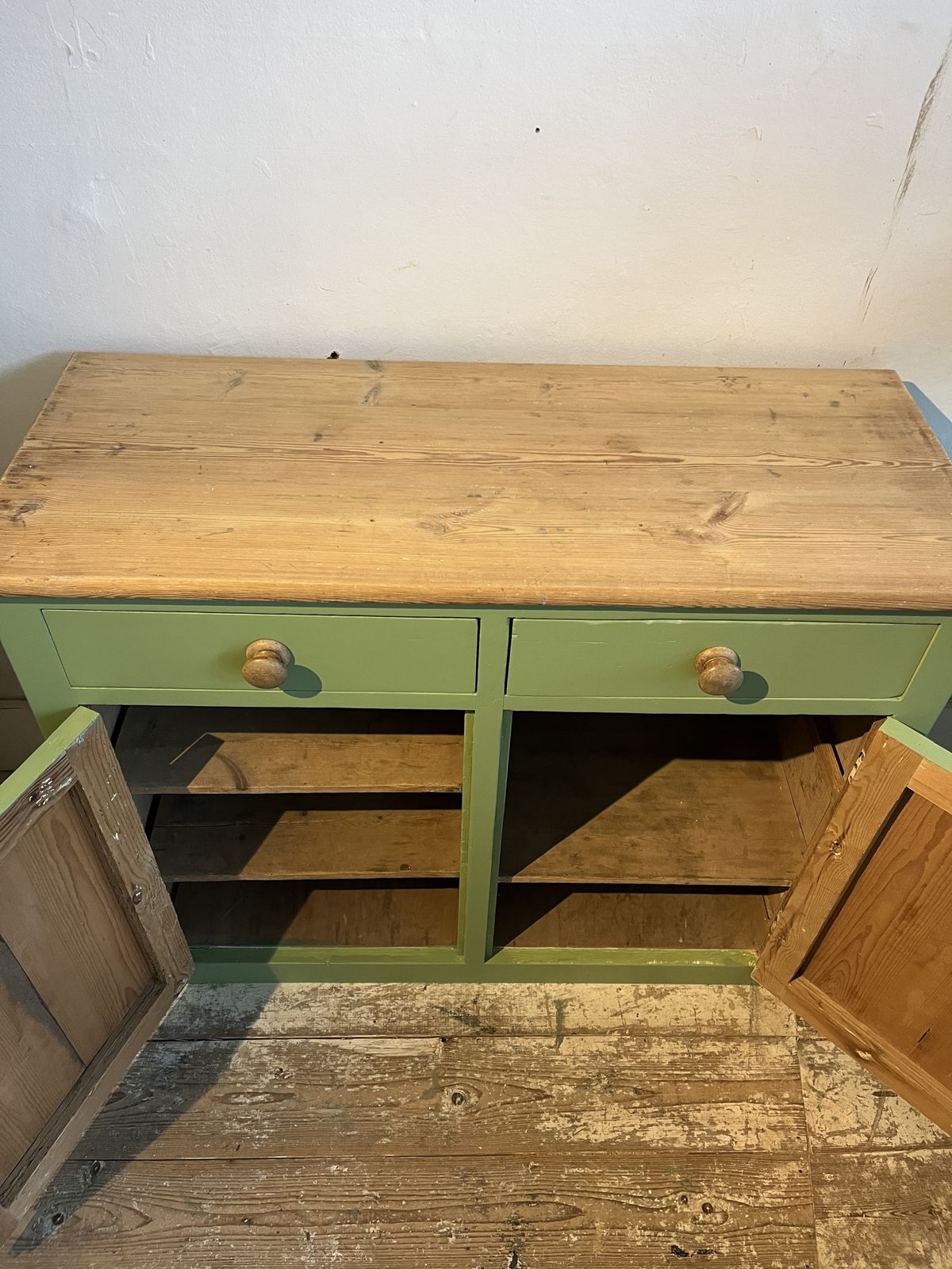 photo furniture Green Painted Victorian Dresser Base/Sideboard