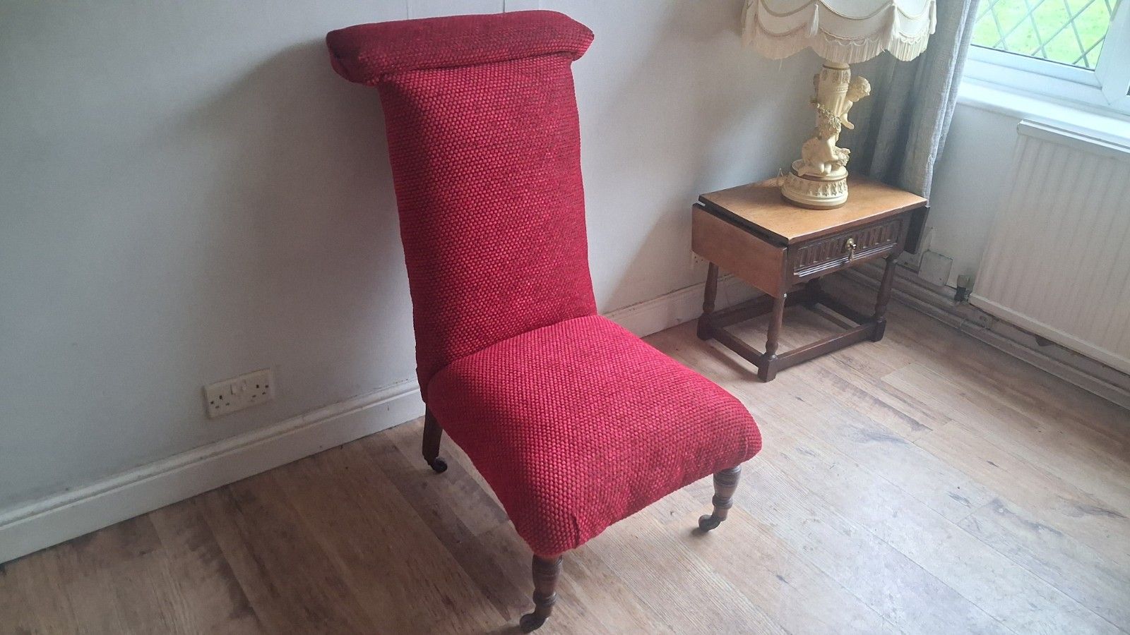 Newly Upholstered Original 19th Century Prayer Chair,Bedroom /Hall/Landing Chair photo vinterior
