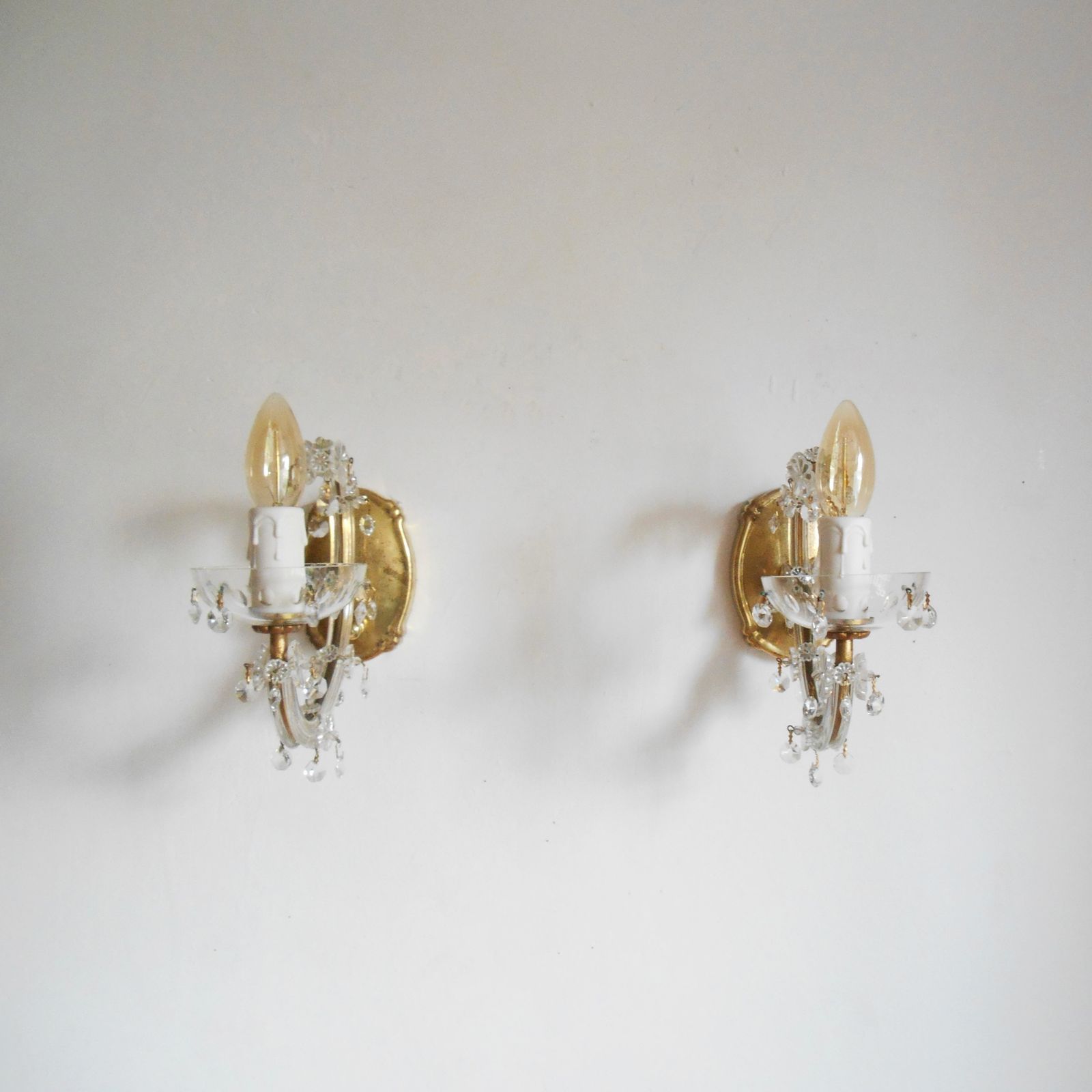 photo buy A Pair Of Marie Therese Crystal Glass Wall Sconces