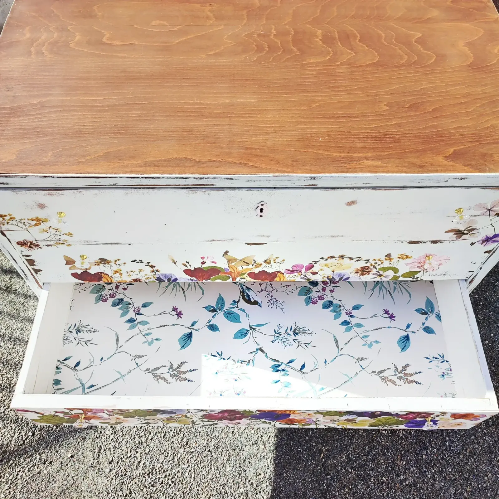 Shabby Style Chest Of Drawers “Flowers” photo vinterior
