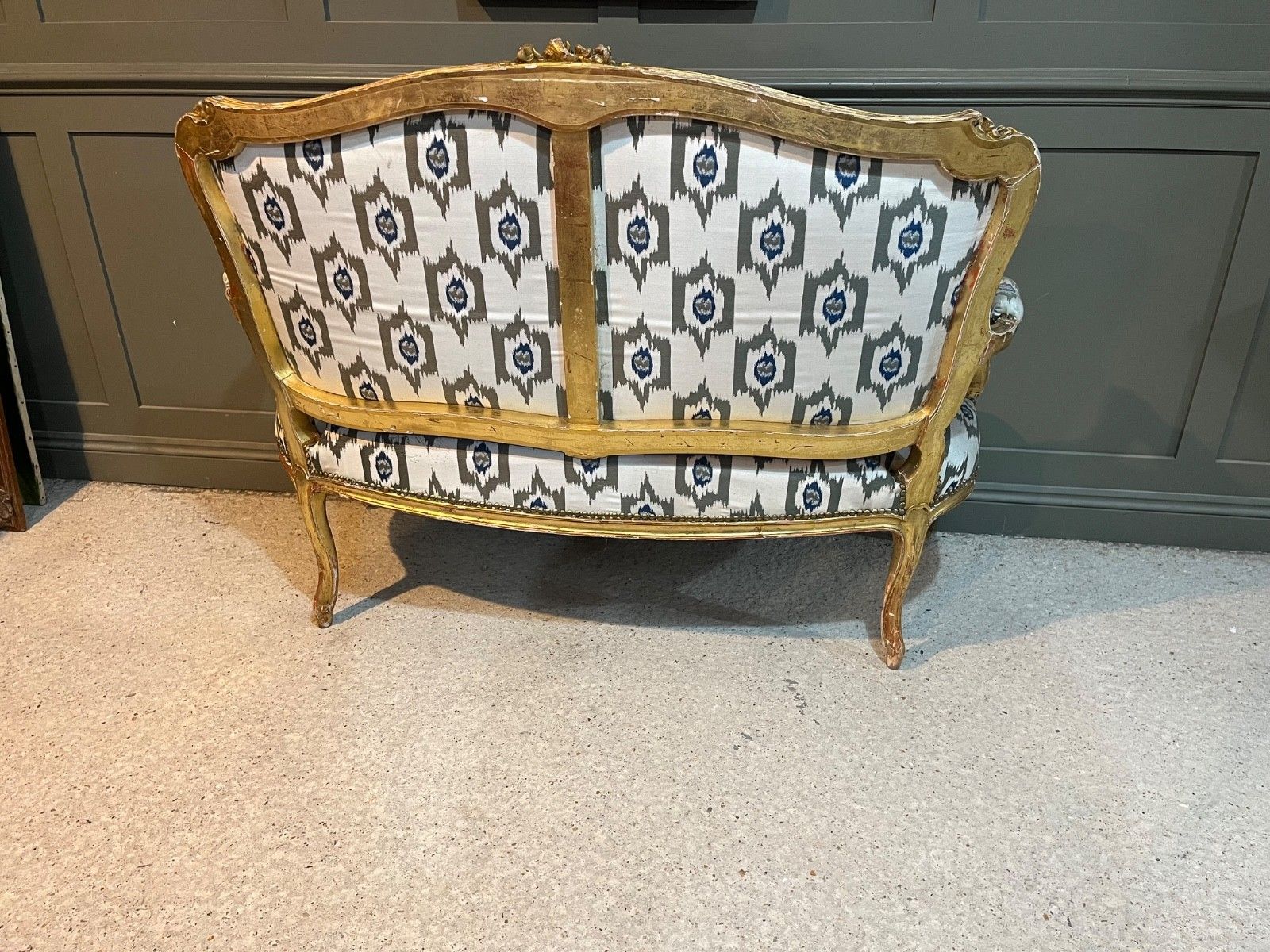 Antique French Sofa In Gilded & Carved Wood Louis XV Style photo 495.0