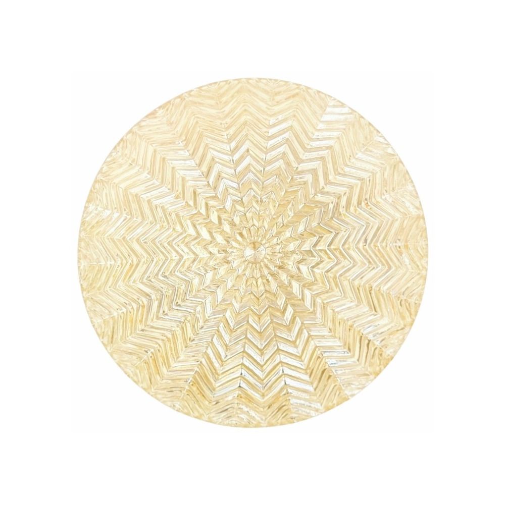 Mid Century/Art Deco Geometrische Amberkleurige Glazen Plafondlamp Van Limburg, Duitsland, Jaren 1970
