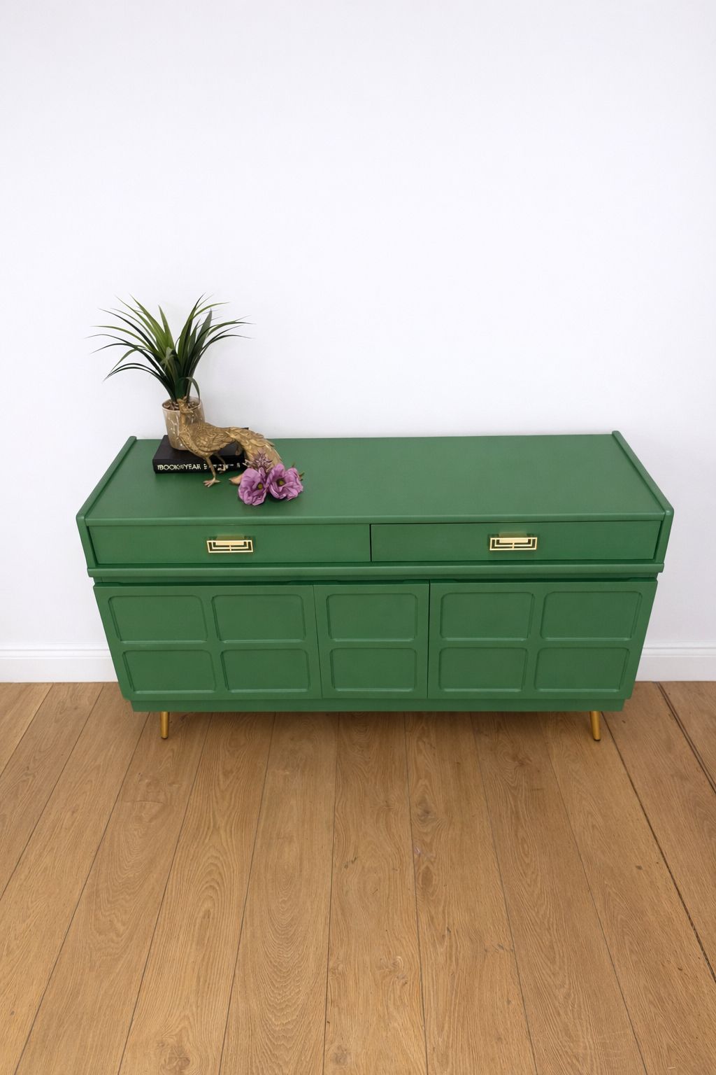 Refinished Mid Century Bright Green Nathan Drinks Sideboard Tv Stand photo Furniture