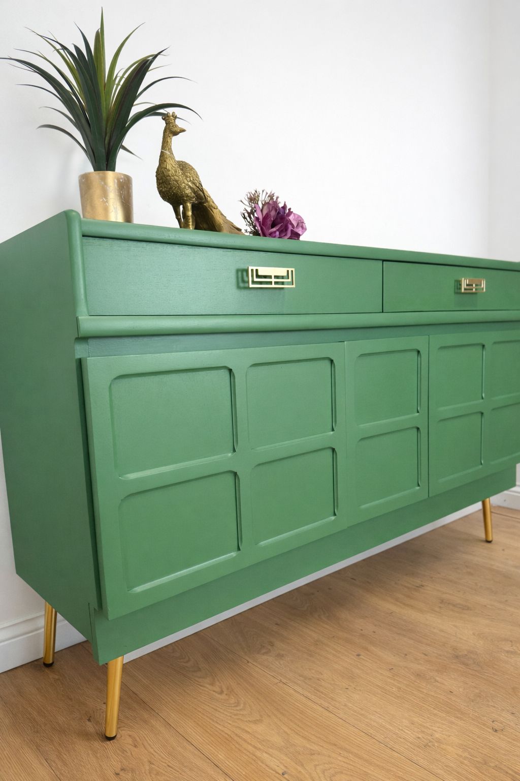 Refinished Mid Century Bright Green Nathan Drinks Sideboard Tv Stand photo buy