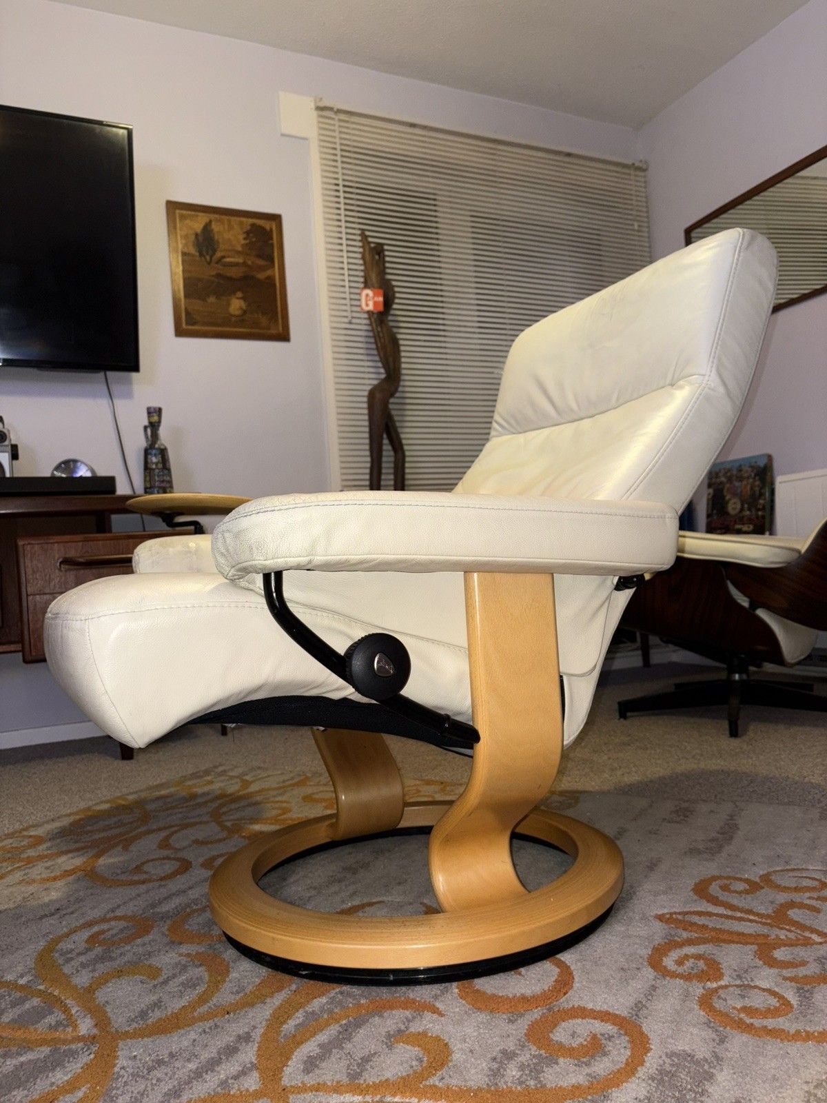 Ekornes Stressless Leather Armchair Retro G Plan Era Mcm Style Vintage photo vinterior