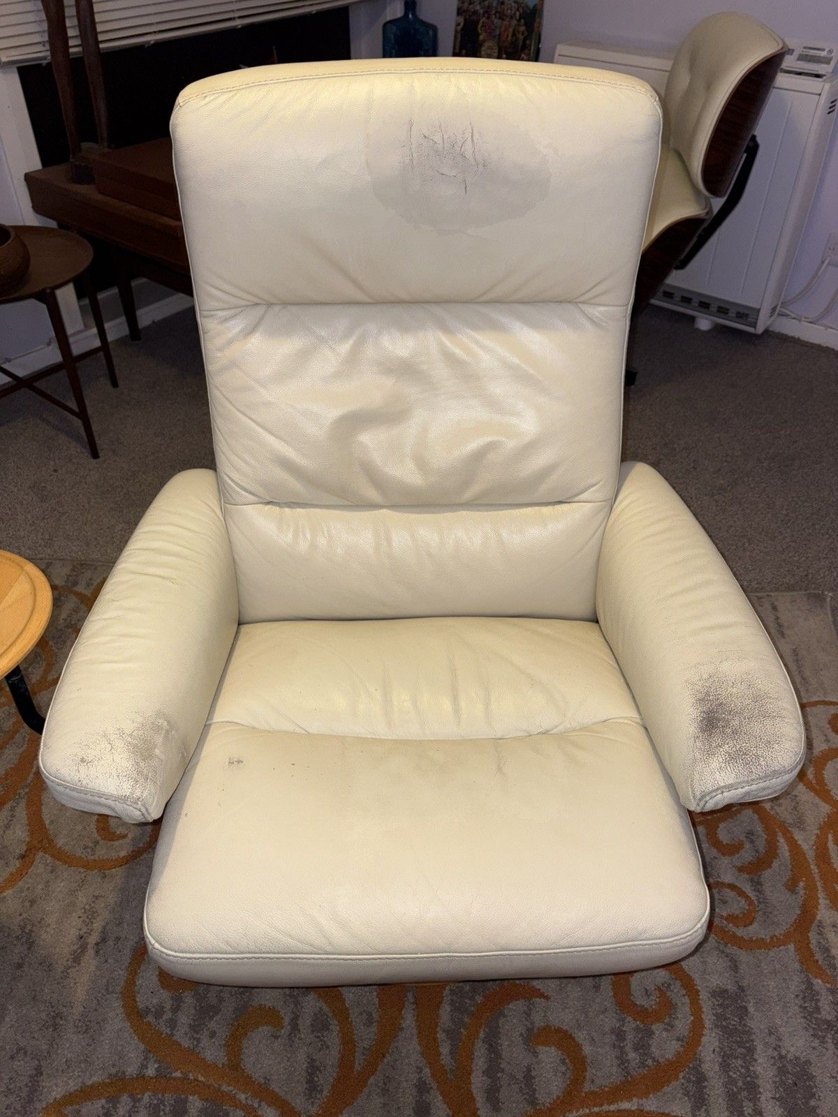 Furniture Ekornes Stressless Leather Armchair Retro G Plan Era Mcm Style Vintage photo