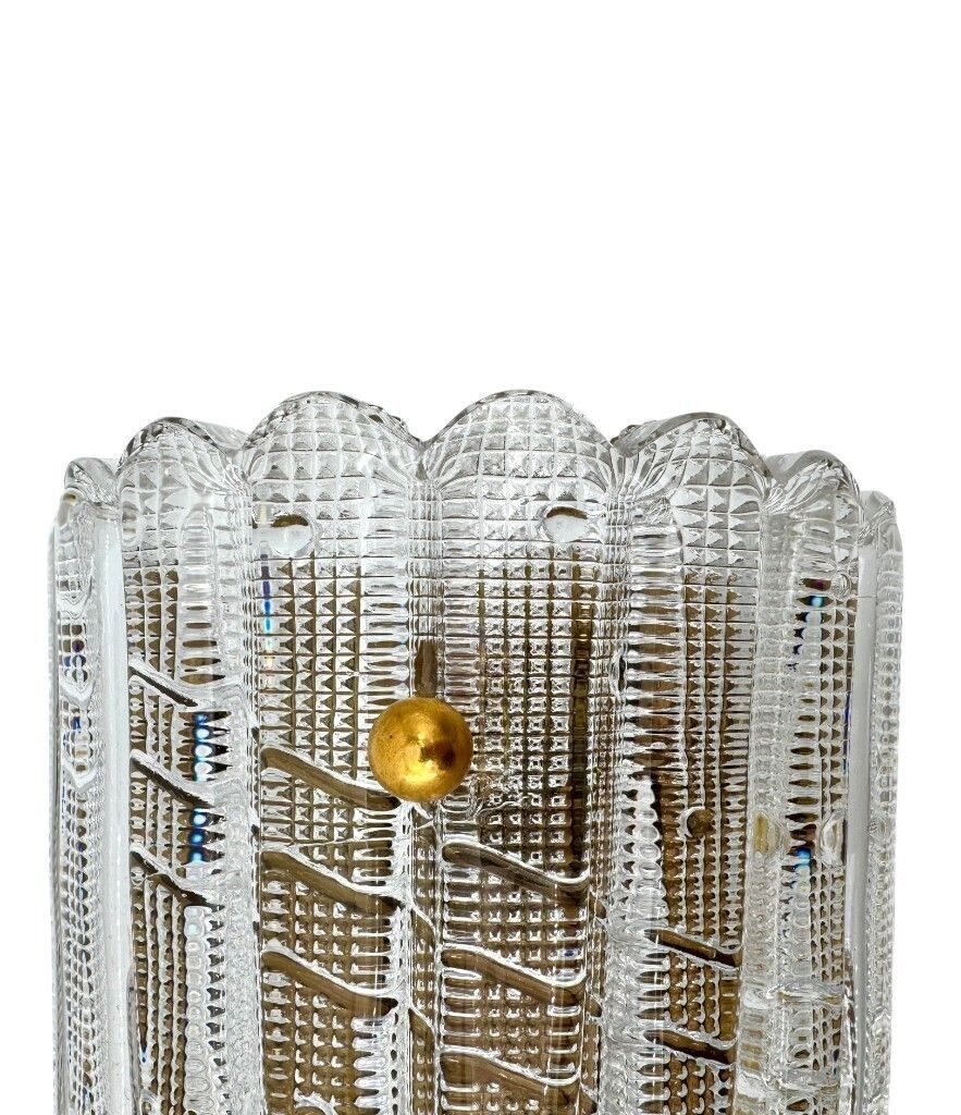 Lighting A Large Pair Of Swedish 1960s Orrefors Glass And Brass Wall Sconces By Carl Fagerlund photo