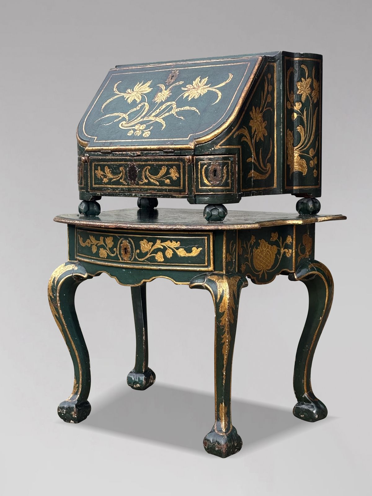18th Century Venetian Painted Travelling Bureau On Table photo furniture