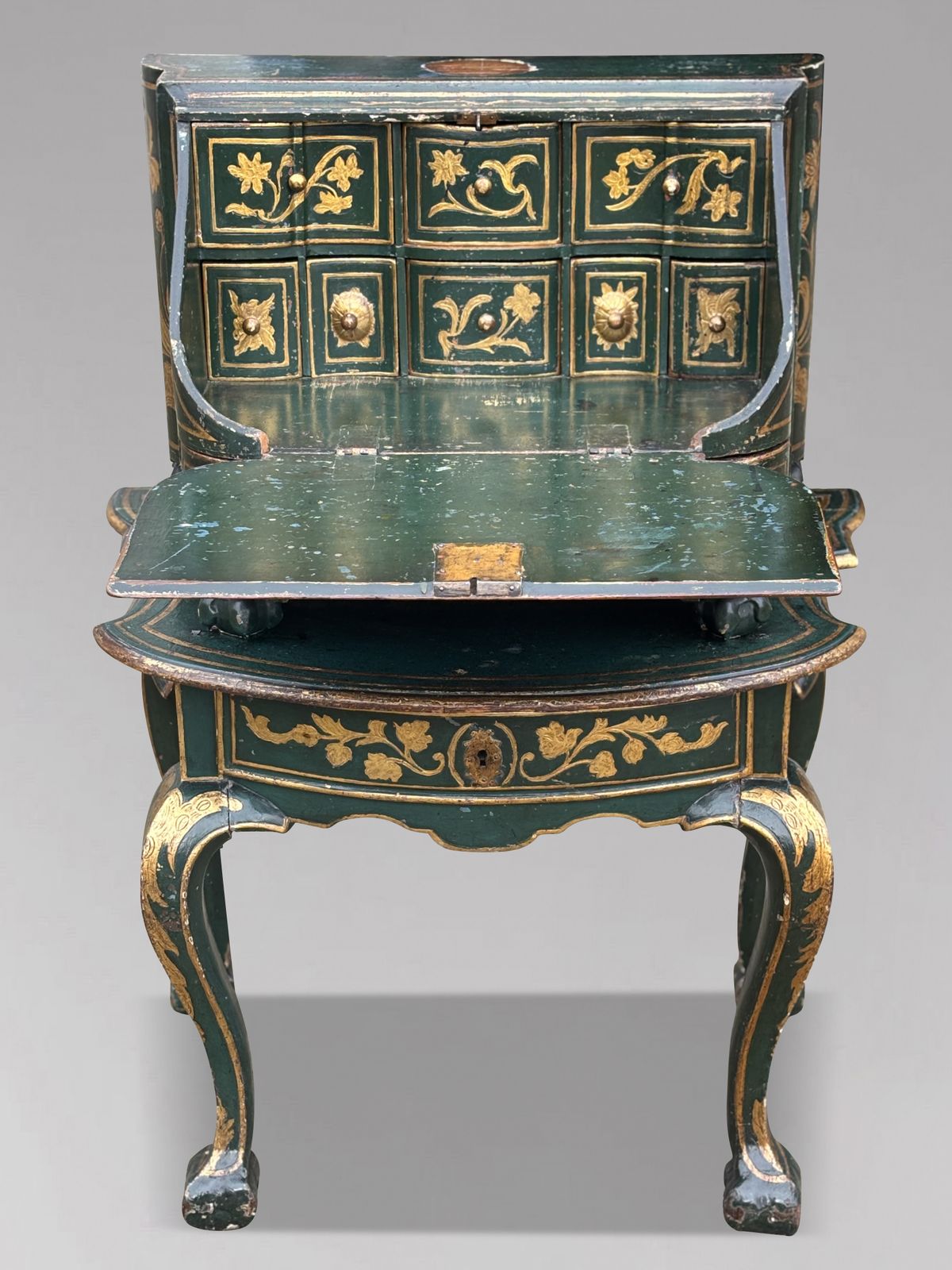 photo for sale 18th Century Venetian Painted Travelling Bureau On Table