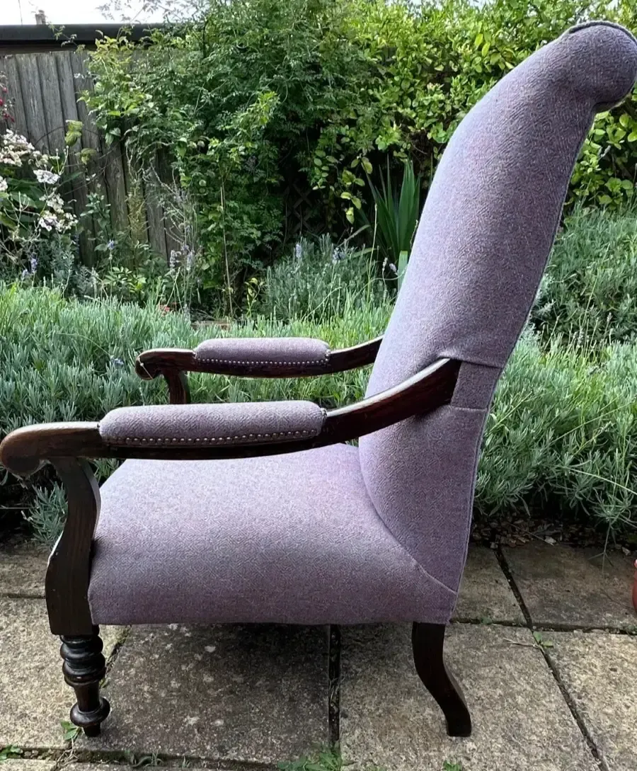 photo vinterior 19th Century Open Arm Library Chair Voltaire Chair Deep Seat