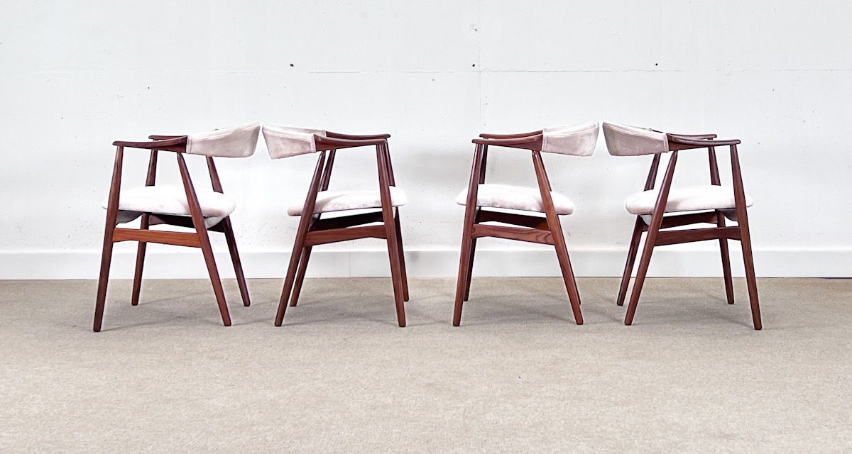 Pair Of Danish Armchairs By Thomas Harlev For Fastrup, Afromosia, 1960s photo for sale
