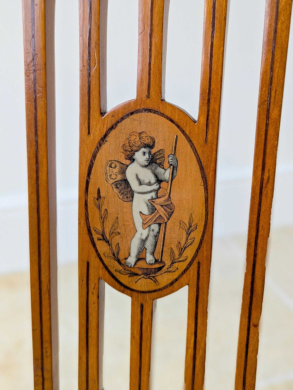 Antique Victorian Satinwood Lyre Back Elbow Chair C.1890 photo 465.0