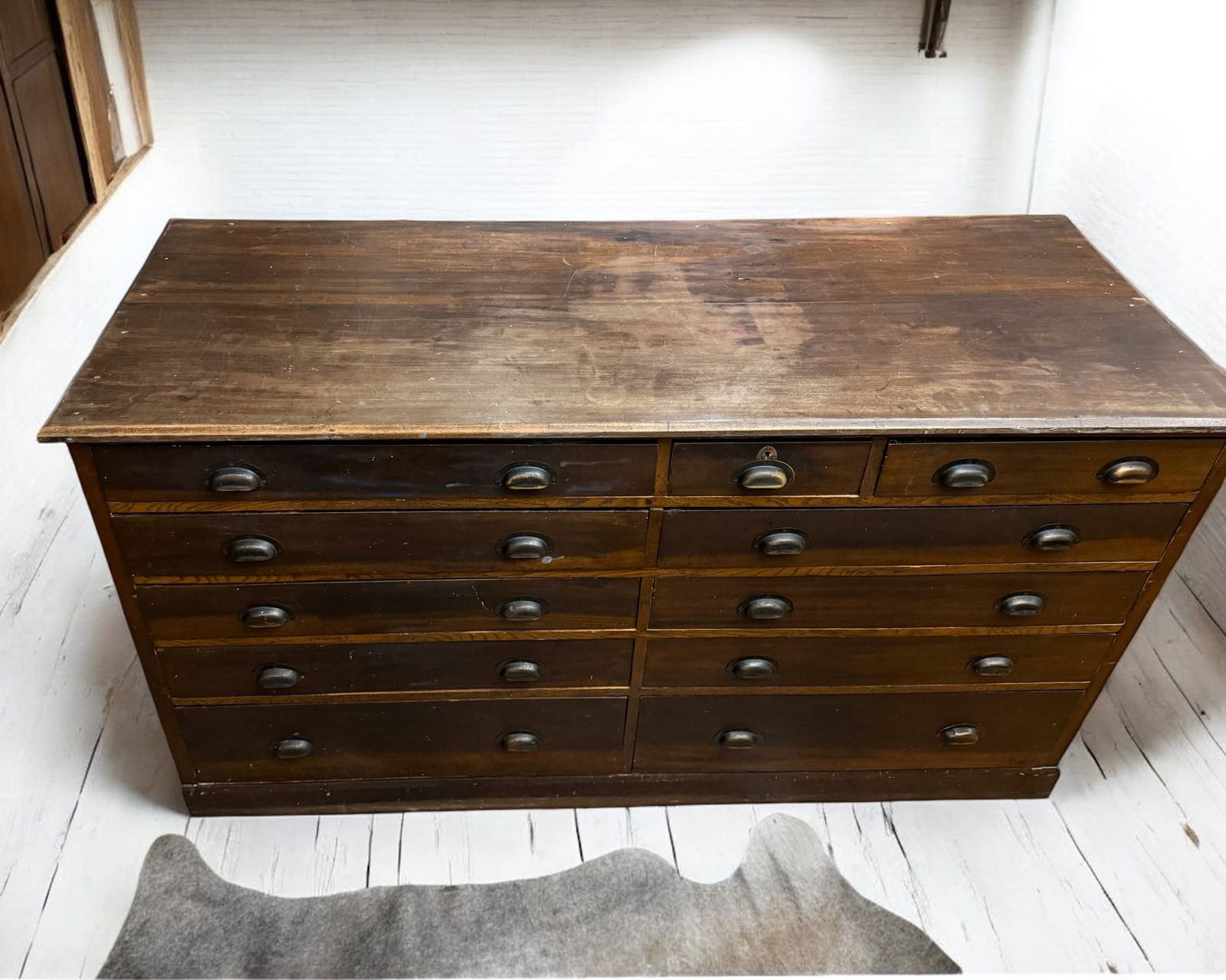 Large Bank Of Drawers Haberdashery Counter photo vintage